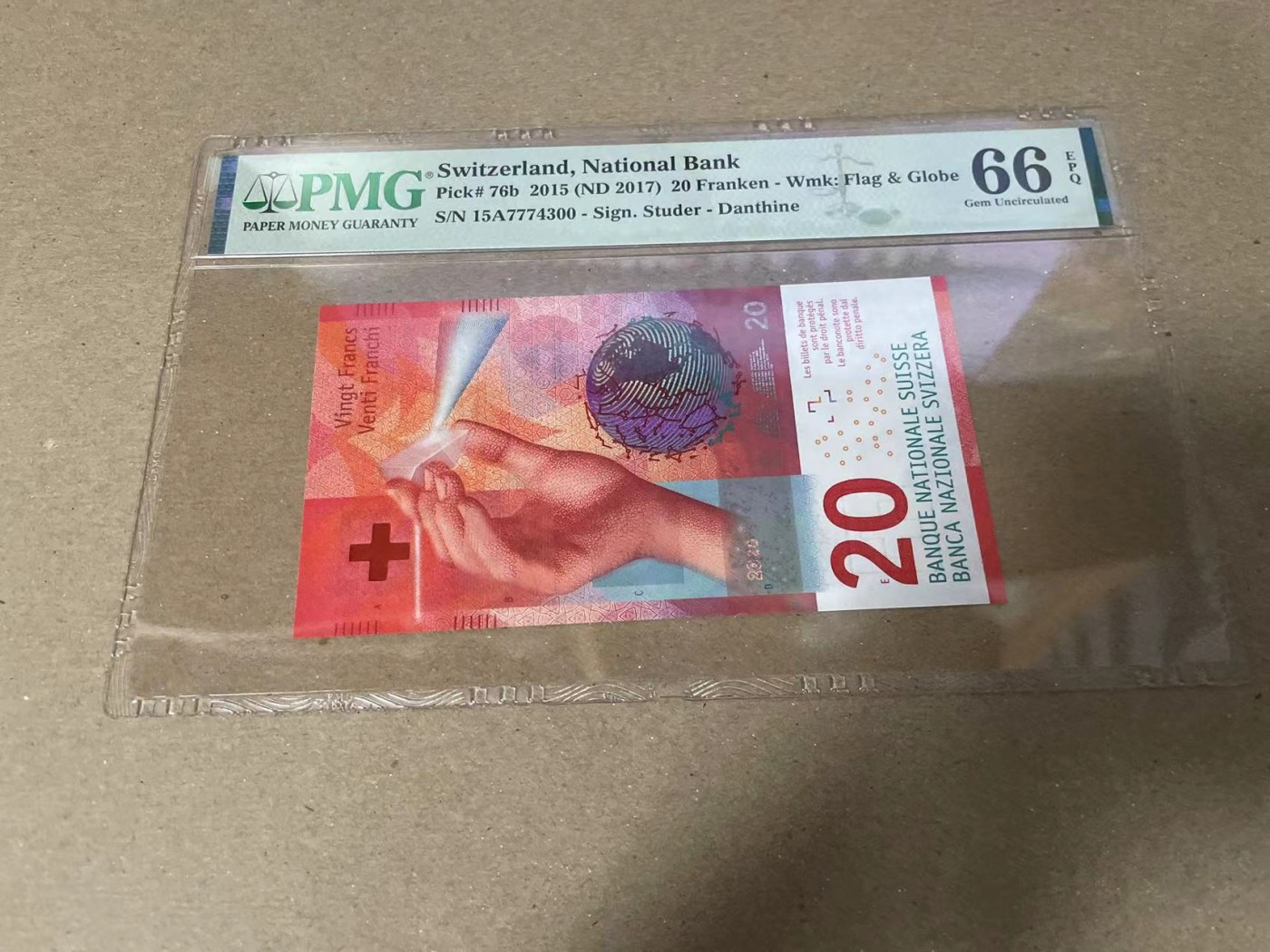 【Blue Auction】✨世界纸币精拍第360期【精】——Irish Free State 【A冠】瑞士 2017年20法郎 PMG66EPQ 