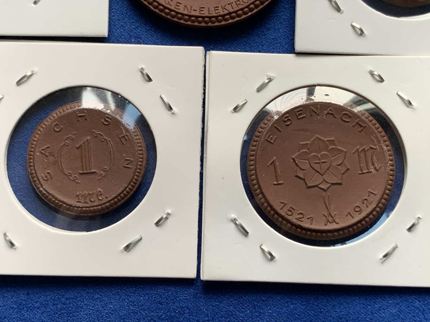 《竞宝斋》第190场-周日，周一 2场 (全场包邮) 5枚一组 德紧时期的陶币  不常见  帆船灯塔  还有一个白陶瓷的代币