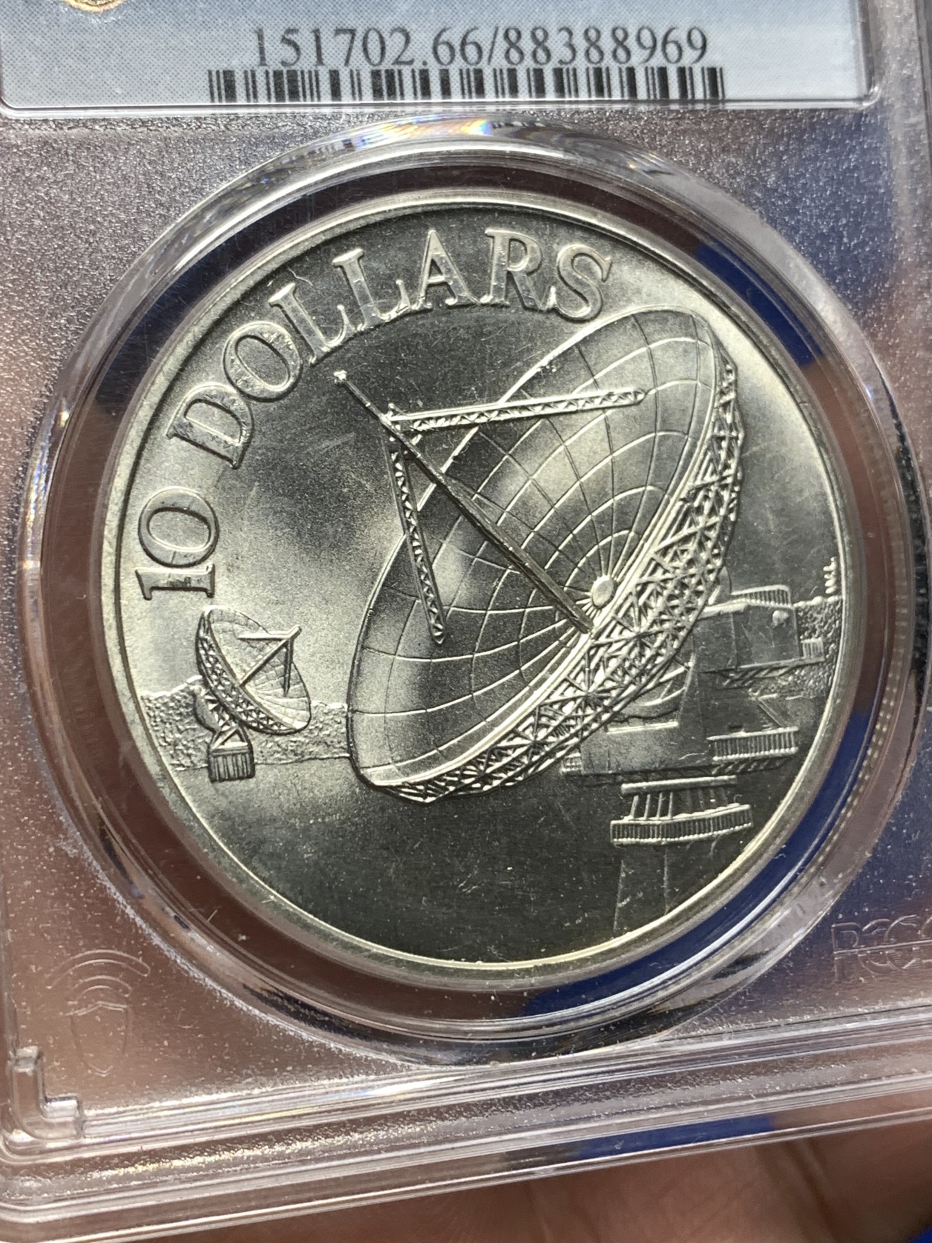 《竞宝斋》第190场-周日，周一 2场 (全场包邮) PCGS-MS66 新加坡 1979年10元 雷达大银币 大个子沉甸甸