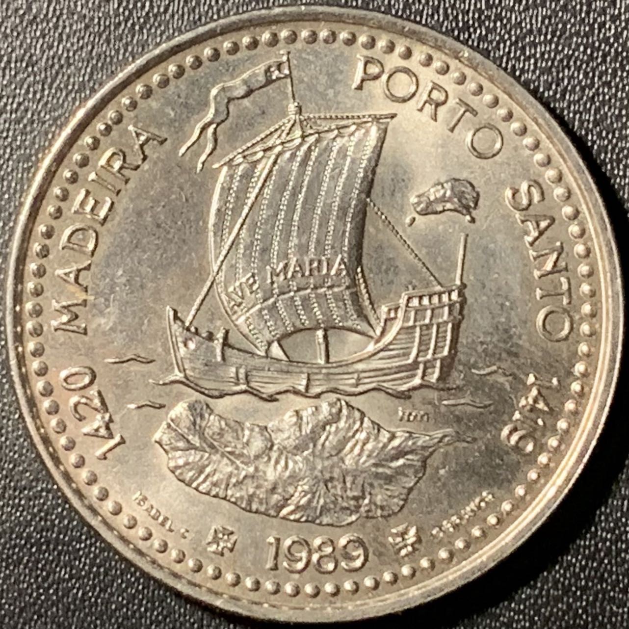 紫瑗钱币——第296期拍卖 葡萄牙 1989年 发现马德拉 100埃斯库多 纪念镍币