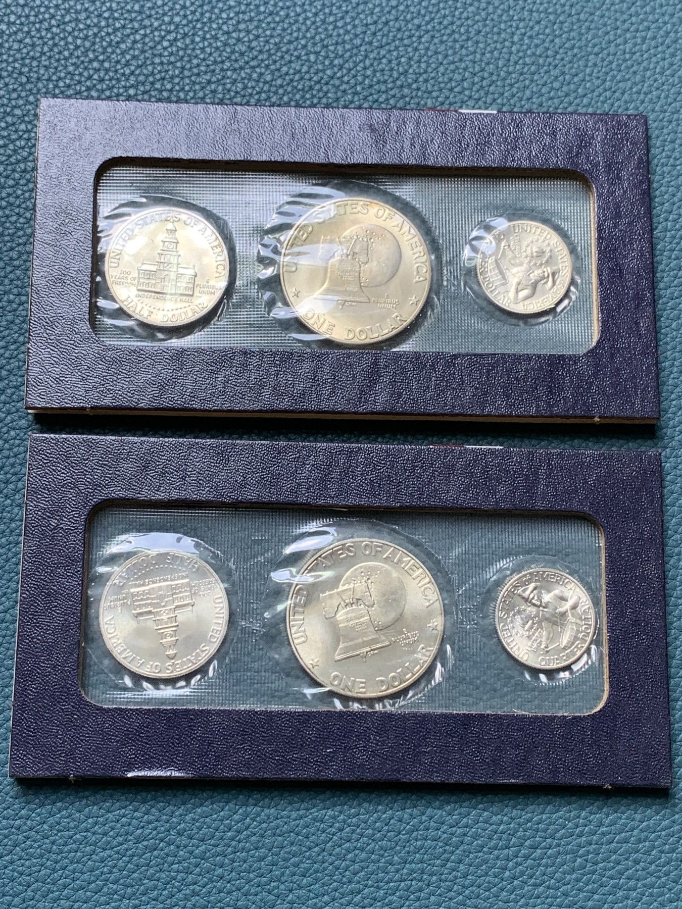 《竞宝斋》第190场-周日，周一 2场 (全场包邮) 美国1976年独立200周年纪念银币三枚套两本