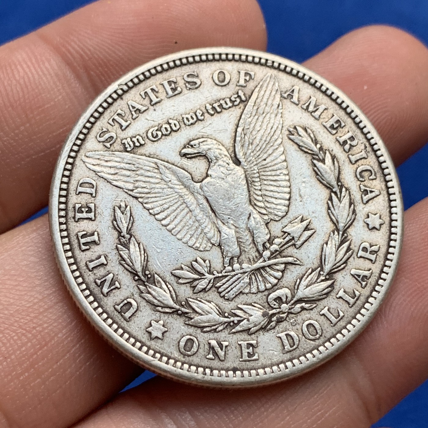 《竞宝斋》第190场-周日，周一 2场 (全场包邮) 美国1921年摩根银元 1美元银币 自然流通 可藏