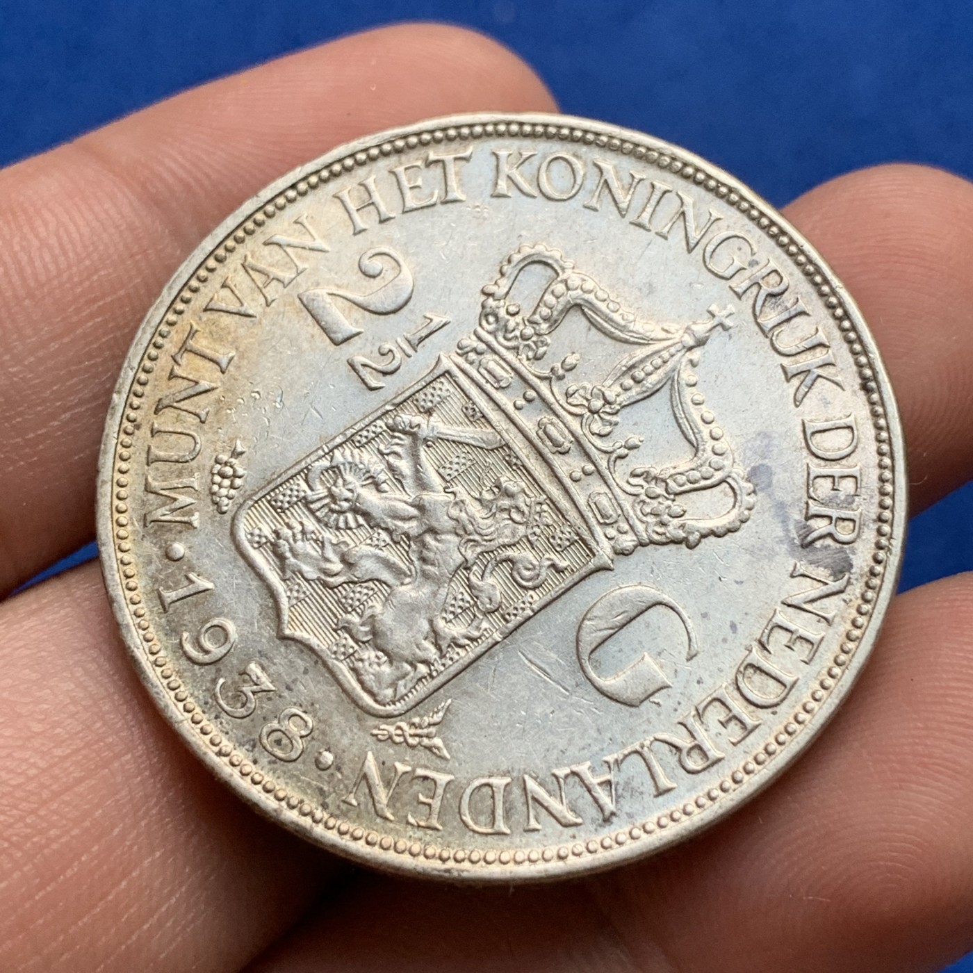 《竞宝斋》第190场-周日，周一 2场 (全场包邮) 荷兰1938年威廉明娜2.5盾大银币