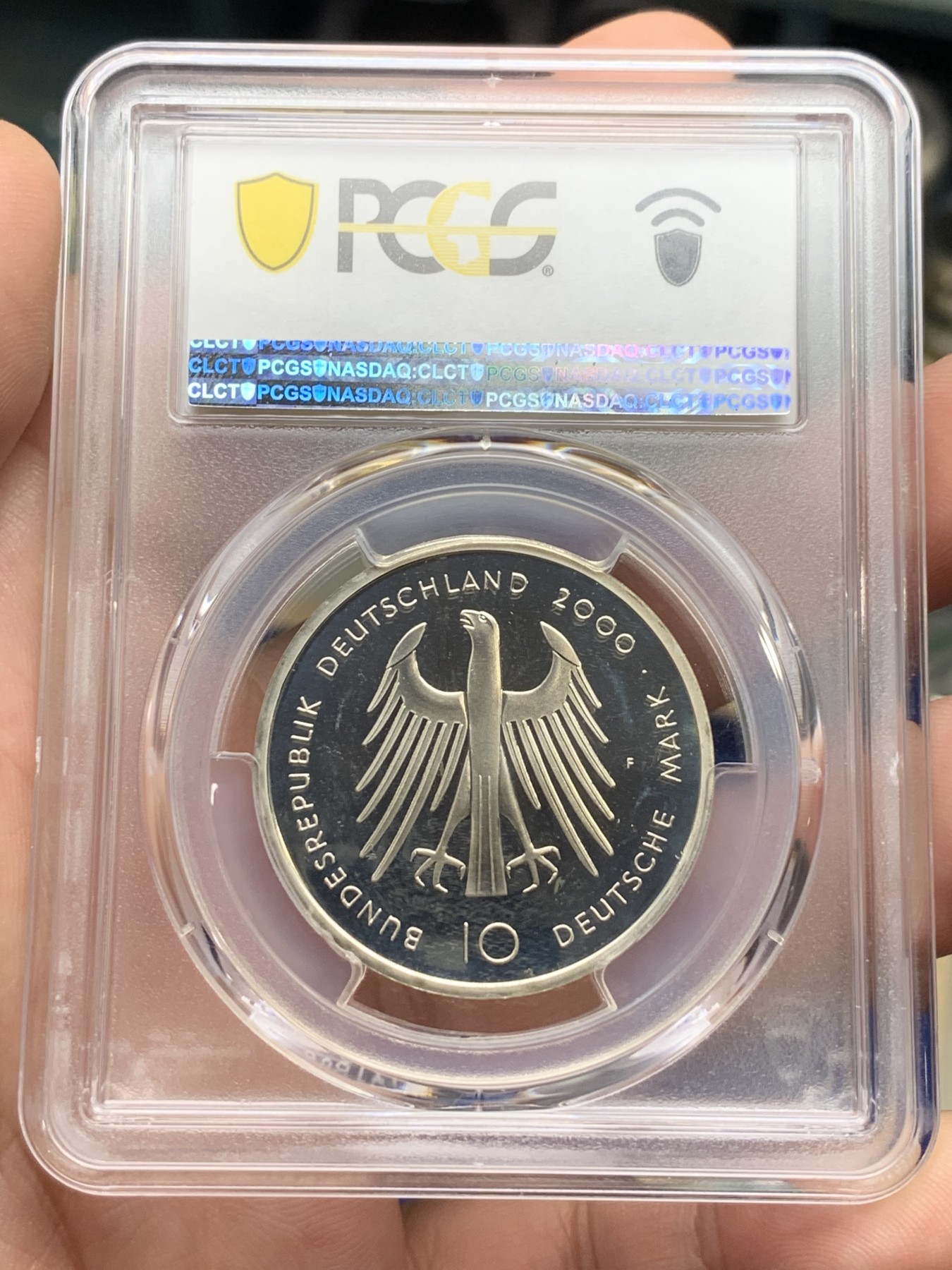 《竞宝斋》第190场-周日，周一 2场 (全场包邮) PCGS PR68DCAM 2000-F德国精制10马克纪念银币