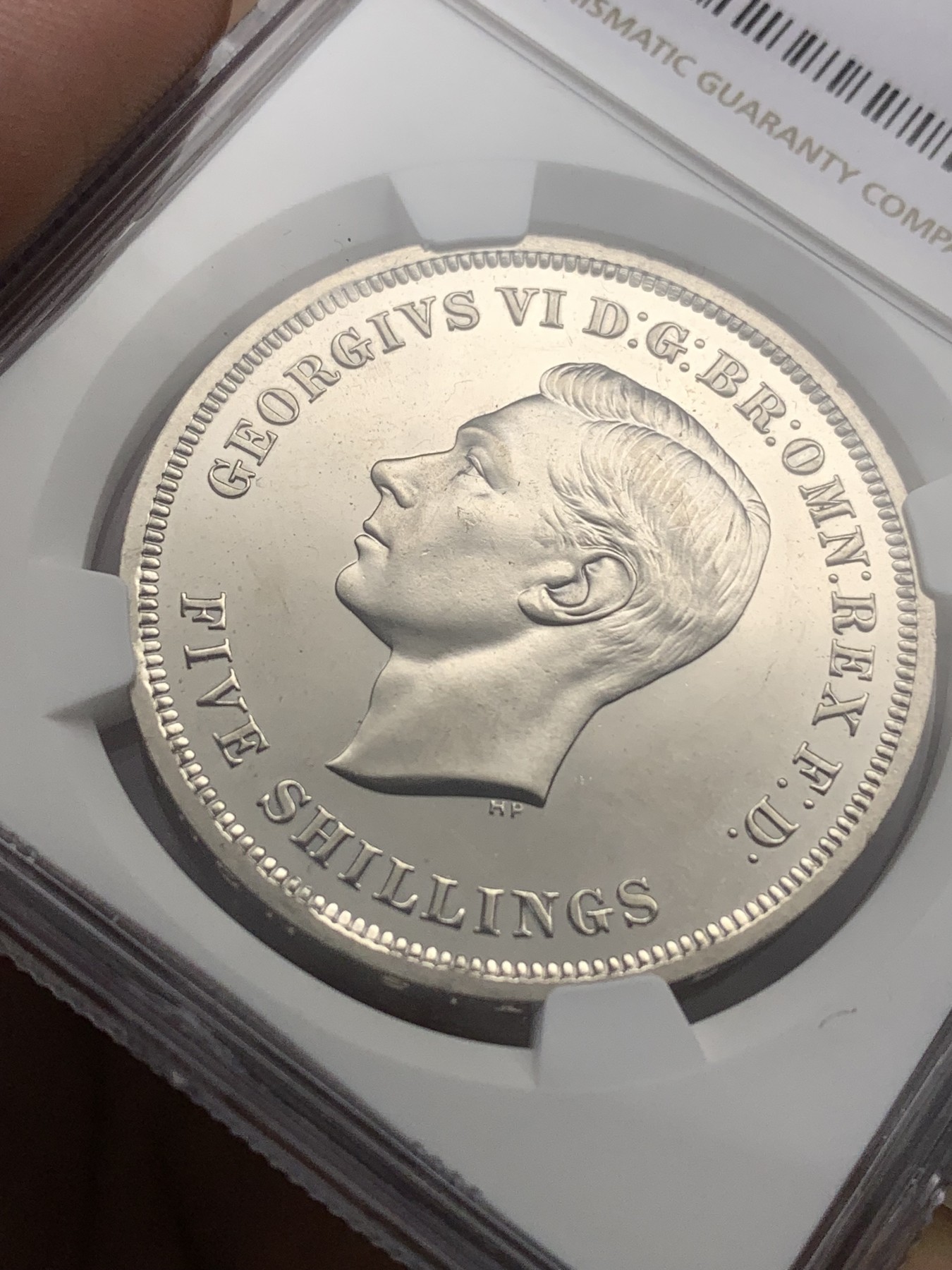 《竞宝斋》第190场-周日，周一 2场 (全场包邮) NGC-PL63 英国 1951年 1克朗 乔治六世 最后的马剑 PL底板 品相好 非常靓