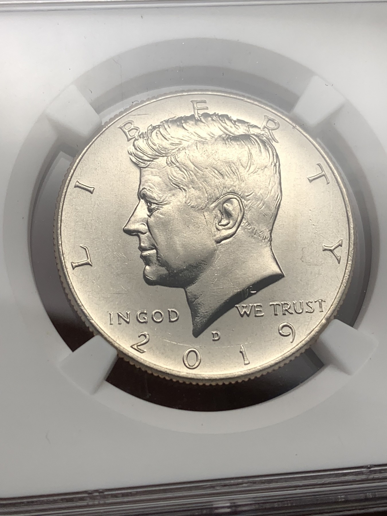 《竞宝斋》第190场-周日，周一 2场 (全场包邮) NGC-SAMPLE 美国2019年肯尼迪50美分展会纪念币