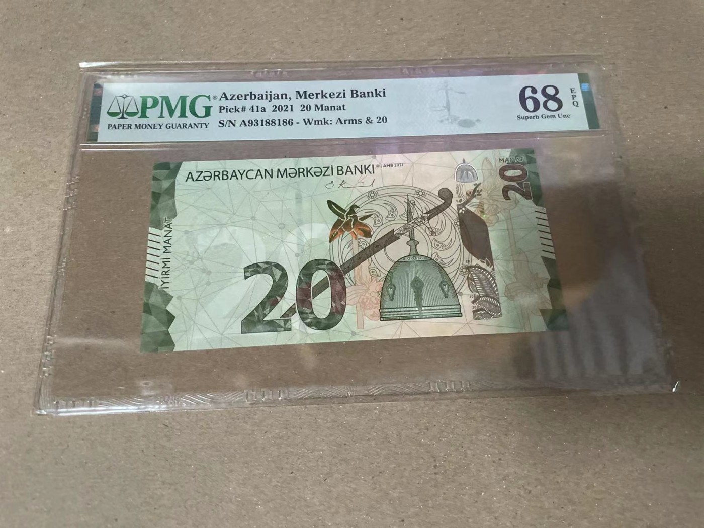 【Blue Auction】✨世界纸币精拍第360期【精】——Irish Free State 【无47 A冠】阿塞拜疆 2021年20马纳特 PMG68EPQ 超高分