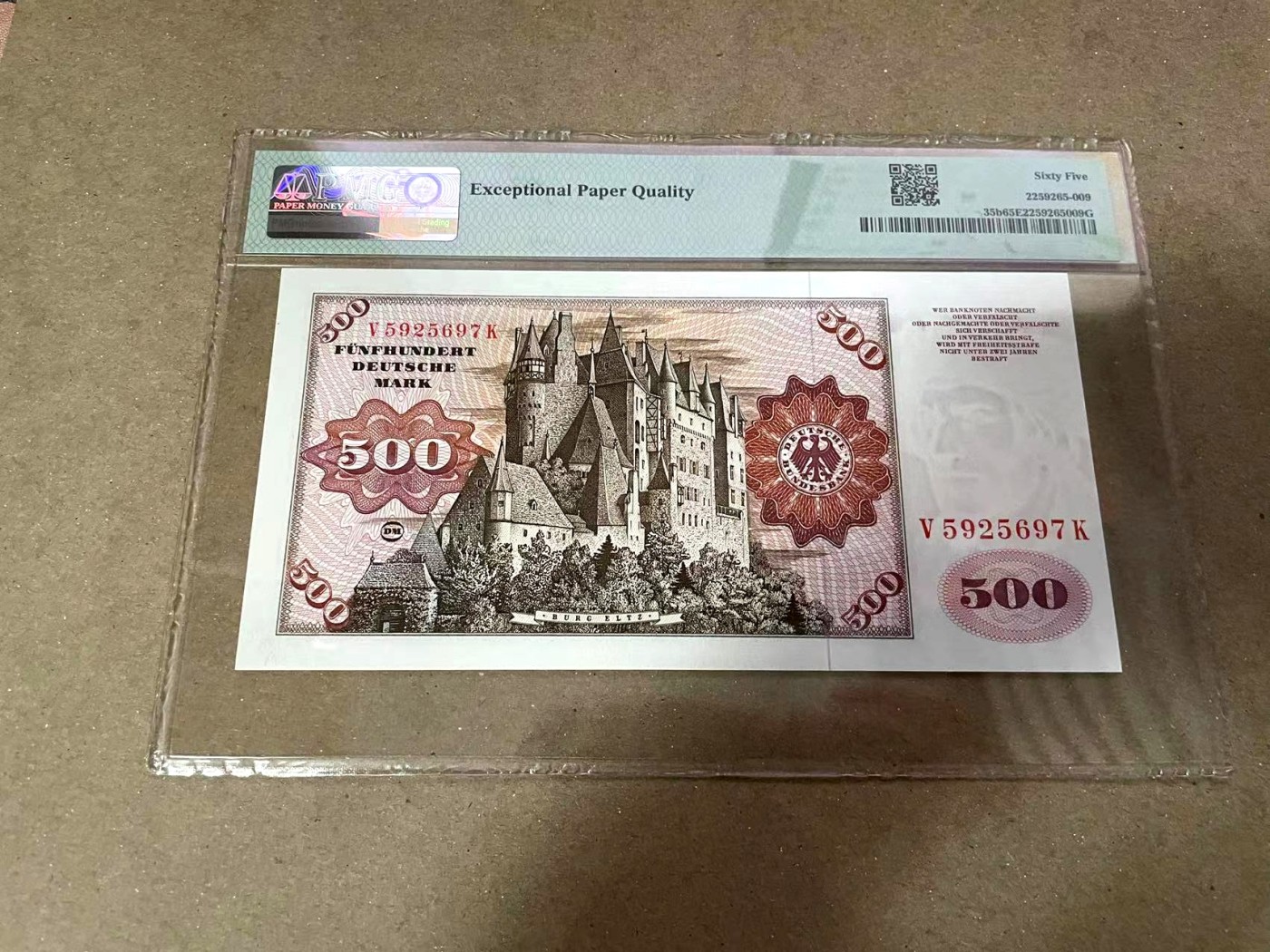 【Blue Auction】✨世界纸币精拍第360期【精】——Irish Free State 德国 1977年500马克 经典大副 极致人像雕刻 PMG65EPQ 