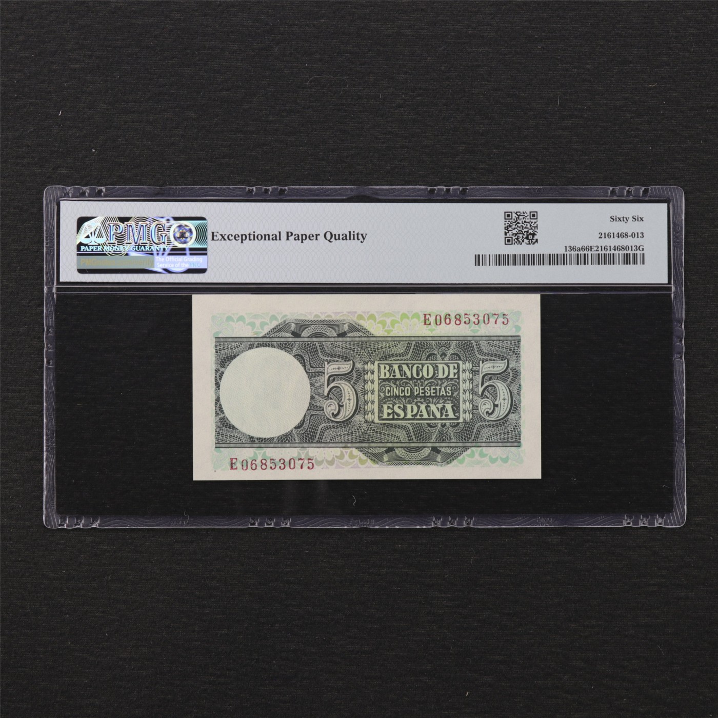 【亘邦集藏】第169期拍卖 1948年 西班牙5比塞塔 PMG 66EPQ 06853075