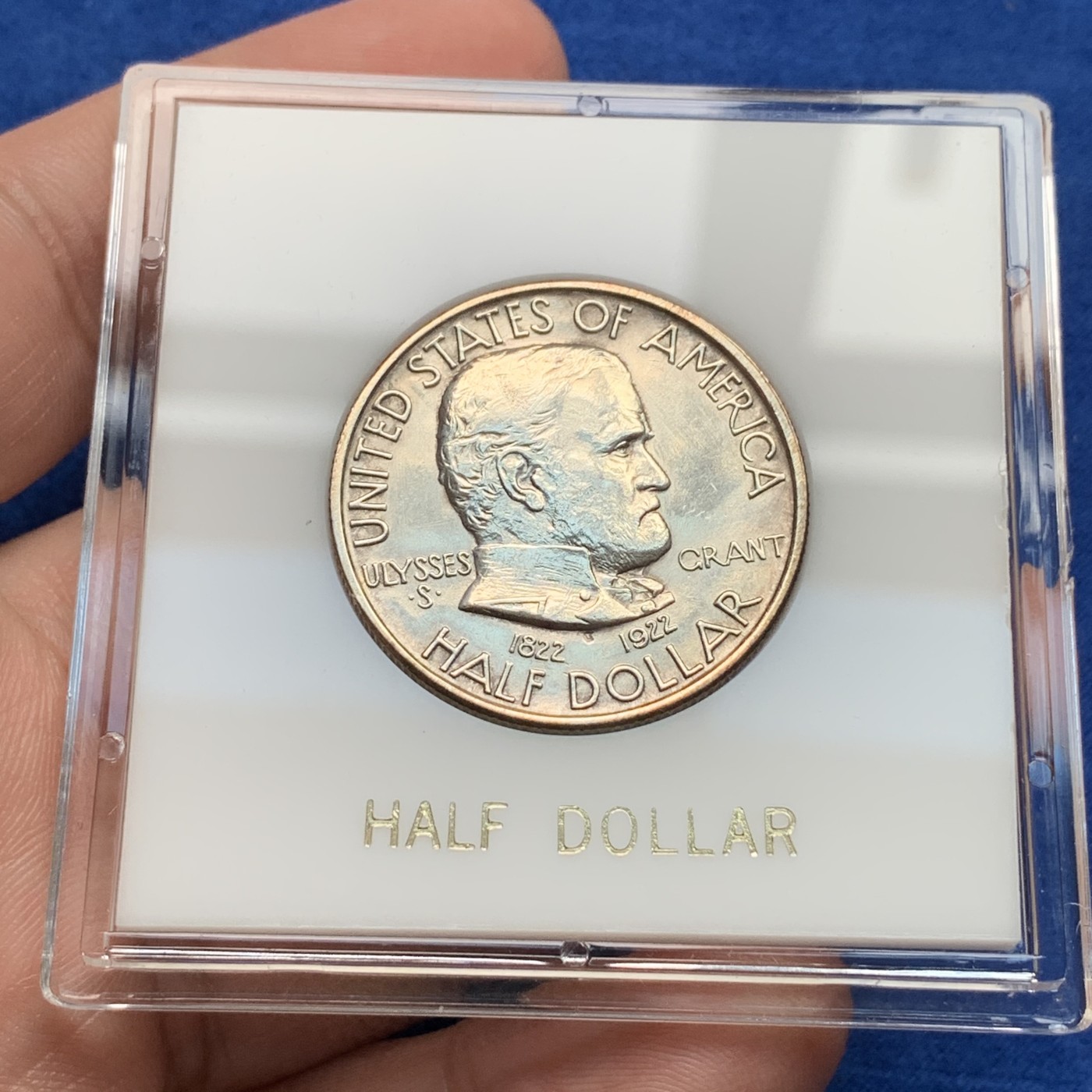 《竞宝斋》第190场-周日，周一 2场 (全场包邮) 美国1922年格兰特将军半美 纪念银币 热门的50美分品种 带亚克力盒