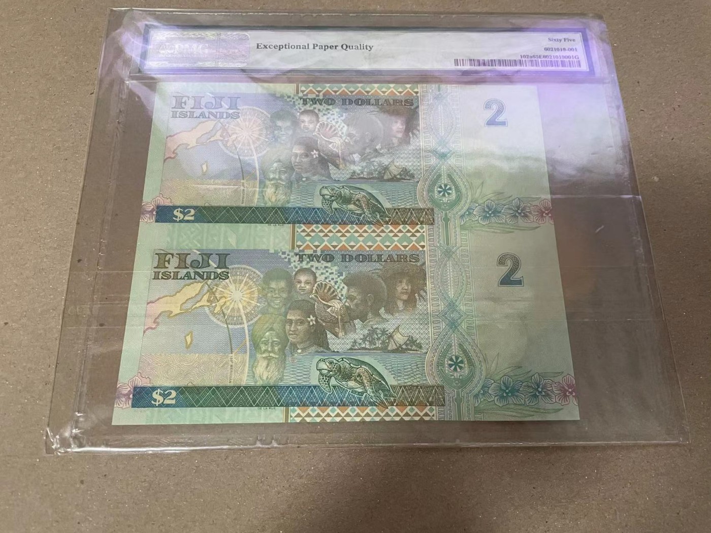 【Blue Auction】✨世界纸币精拍第360期【精】——Irish Free State 【两联体 无47】斐济 2000年2元 PMG65EPQ 纪念钞