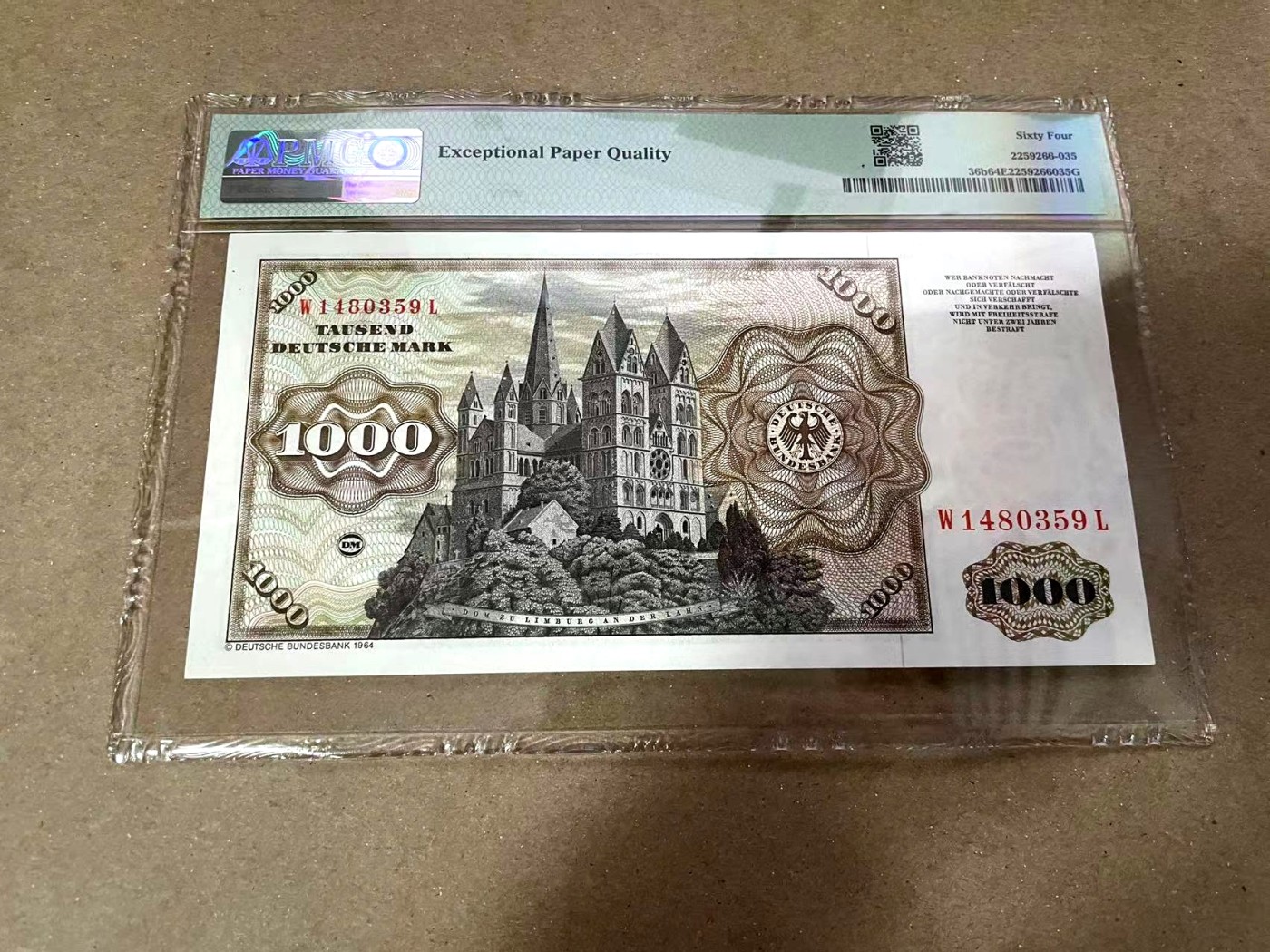 【Blue Auction】✨世界纸币精拍第360期【精】——Irish Free State 德国 1980年1000马克 经典舍那 PMG64EPQ 全新原票 性价比极高 雕刻精美