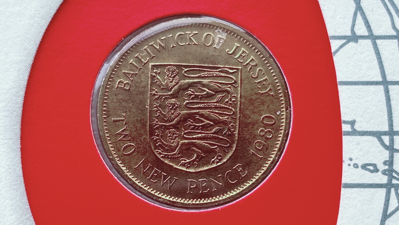 全场一元起拍 富兰克林世界钱币系列-邮币封 第16期 英属泽西岛1980年2便士 邮币封