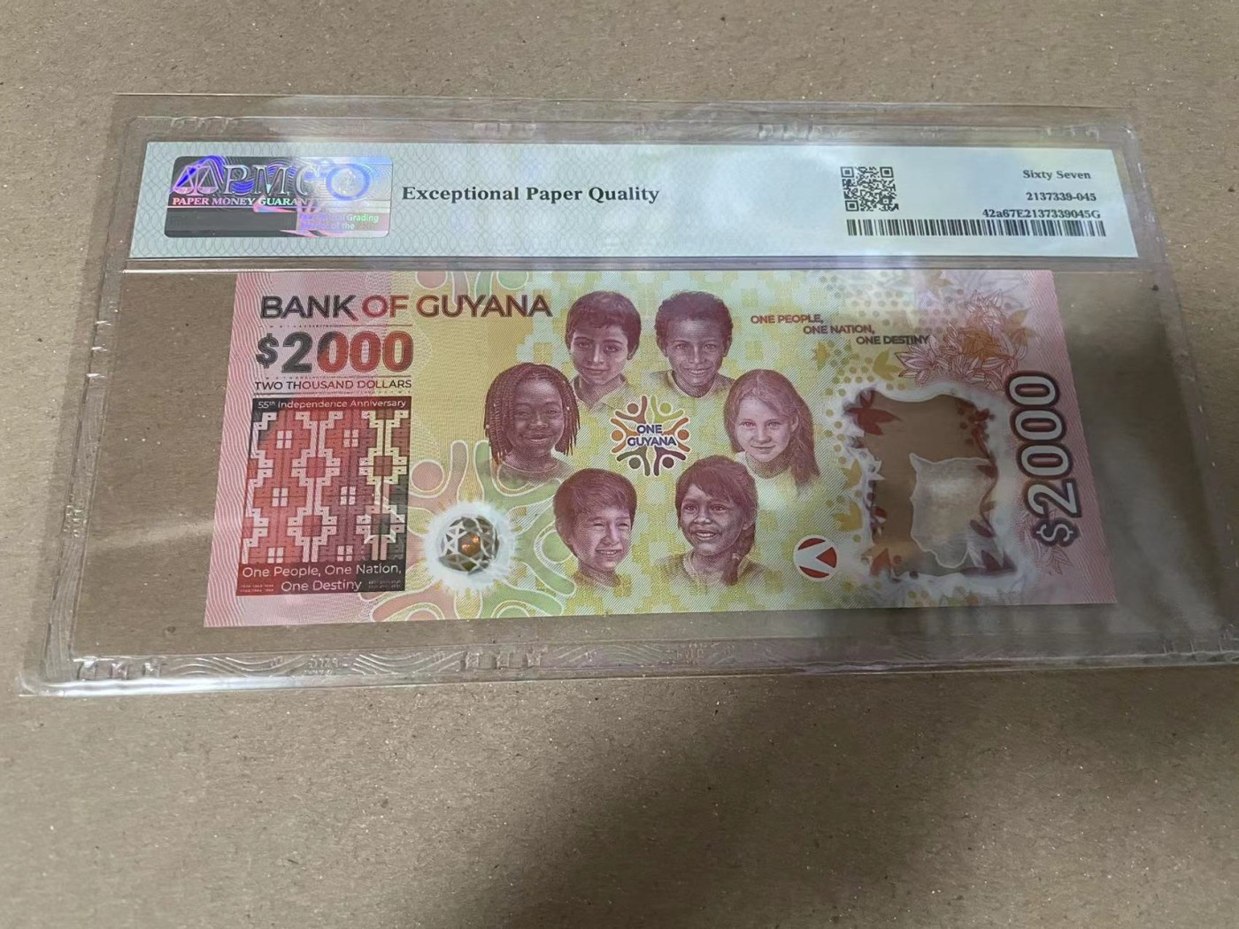 【Blue Auction】✨世界纸币精拍第360期【精】——Irish Free State 【AA冠无47】圭亚那 2022年2000元 PMG67EPQ 纪念钞
