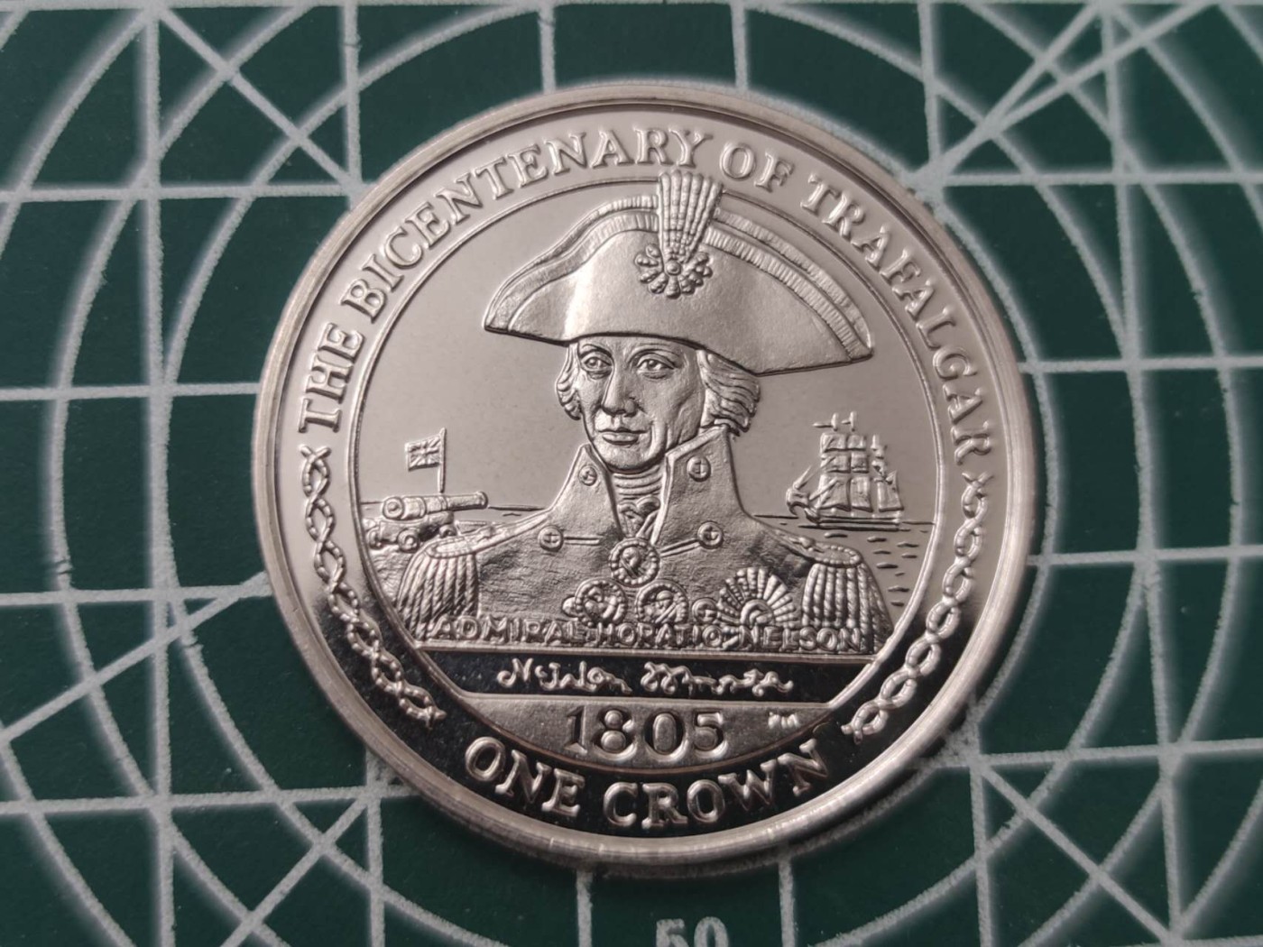燕姐换藏第54场 2005年英属马恩岛1805英国舰队击败西法联合舰队一镑