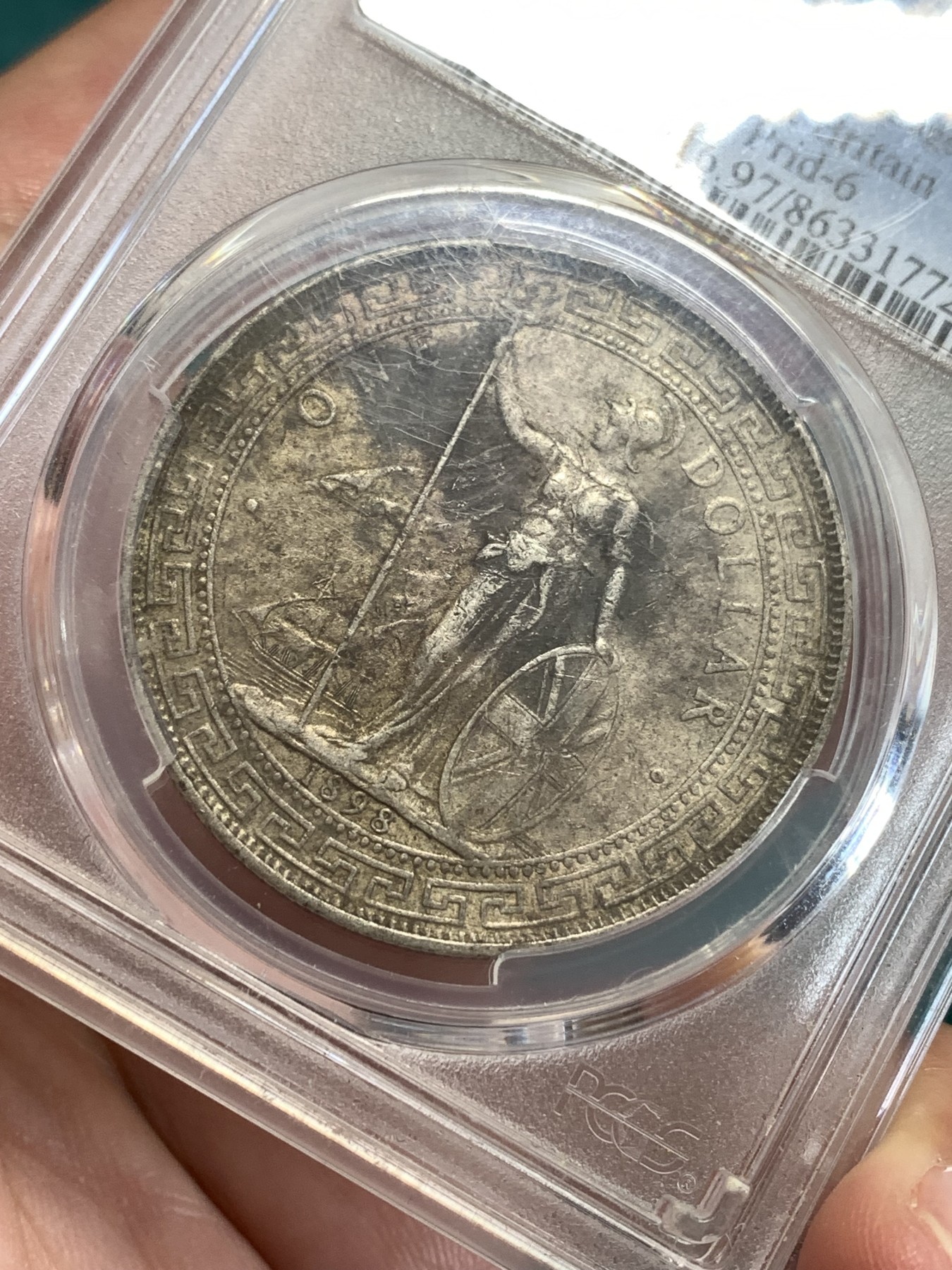 《竞宝斋》第190场-周日，周一 2场 (全场包邮) PCGS AUD 英国1898年站洋银币  味道好