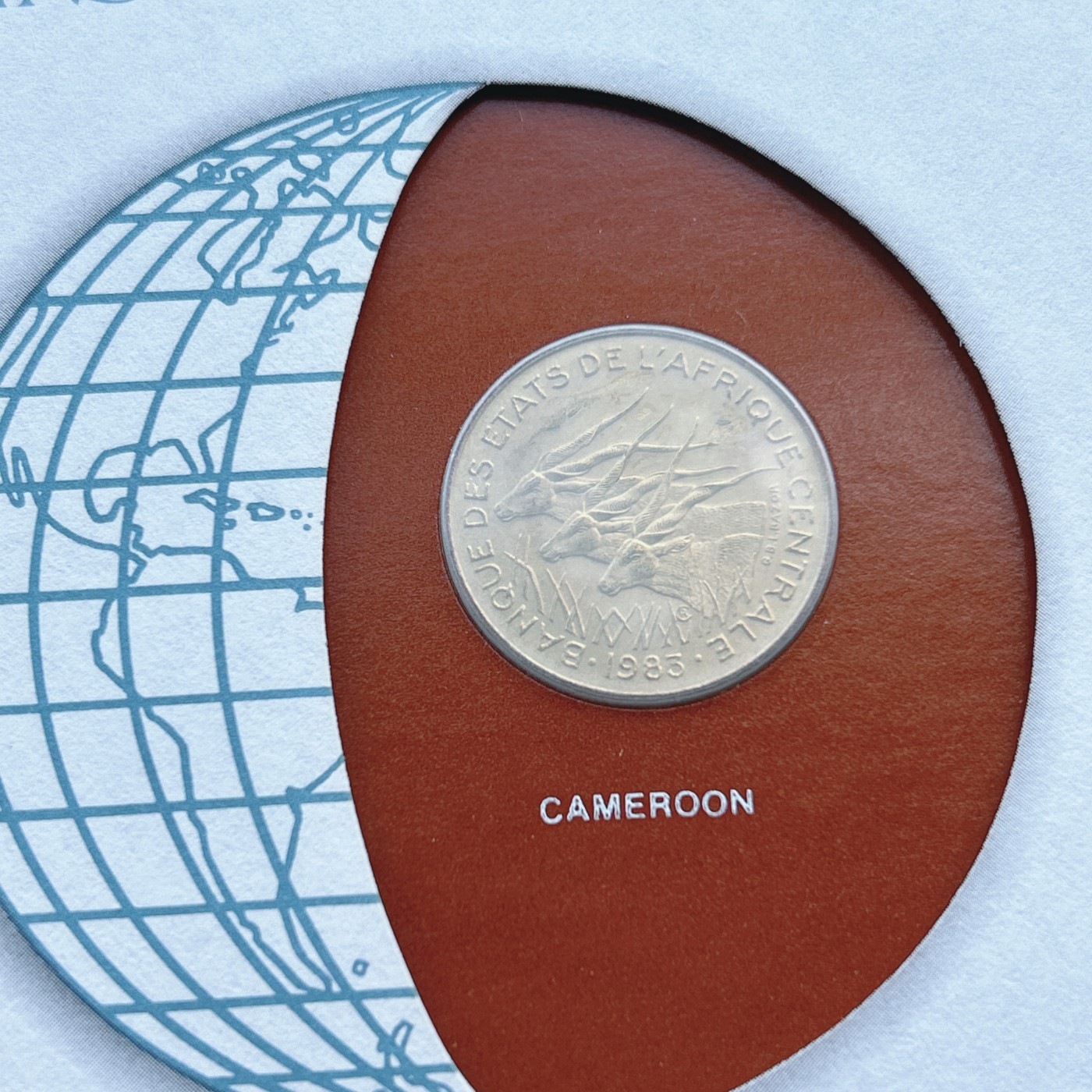 全场一元起拍 富兰克林世界钱币系列-邮币封 第16期 喀麦隆1983年10法朗铜币 邮票纪念封