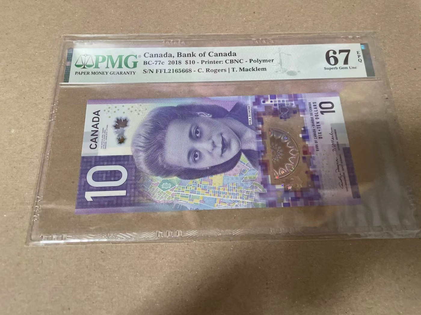 【Blue Auction】✨世界纸币精拍第360期【精】——Irish Free State 【无47】加拿大 2018年10元 PMG67EPQ 