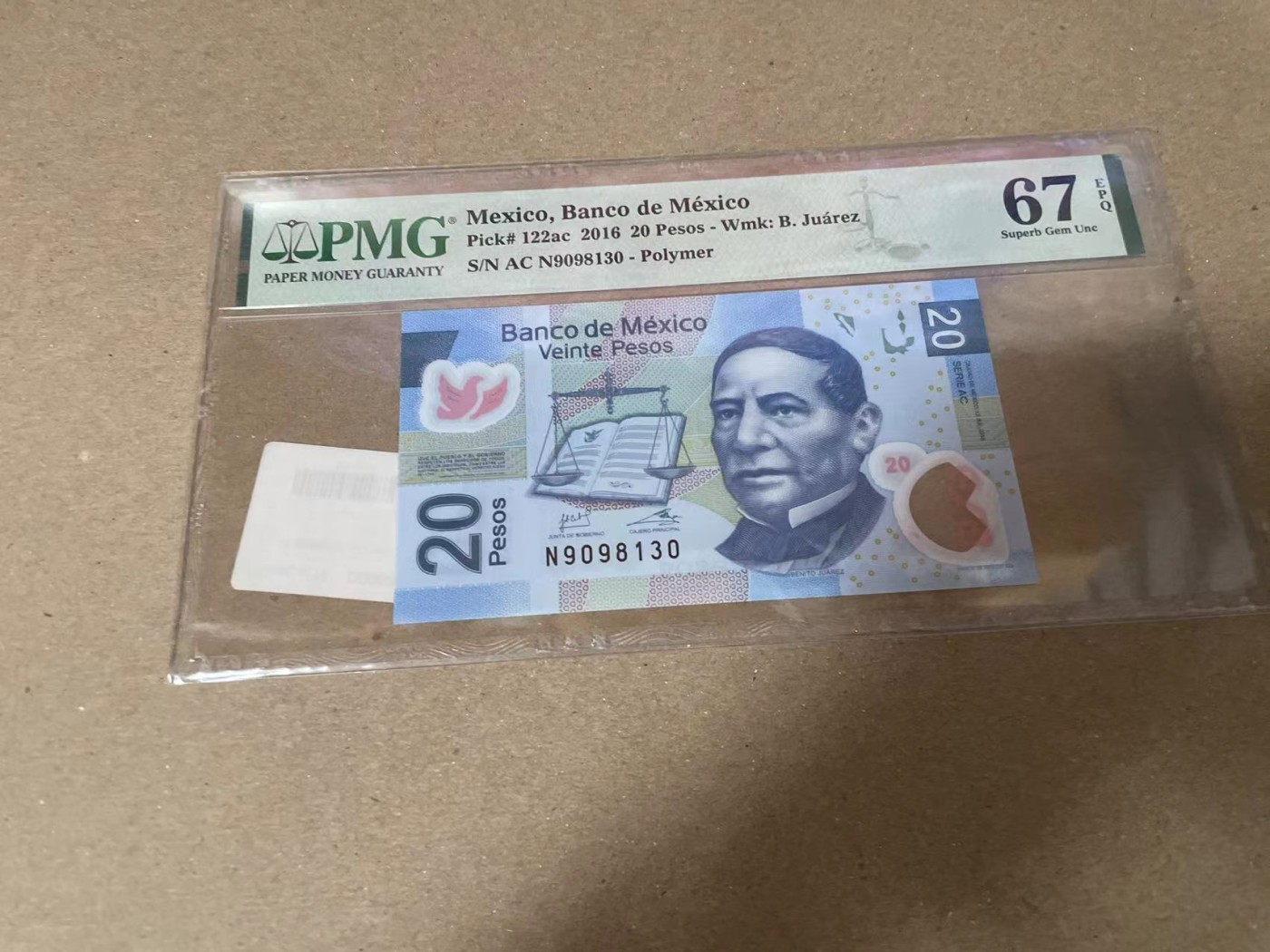 【Blue Auction】✨世界纸币精拍第360期【精】——Irish Free State 【无47】墨西哥 2016年20比索 PMG67EPQ 