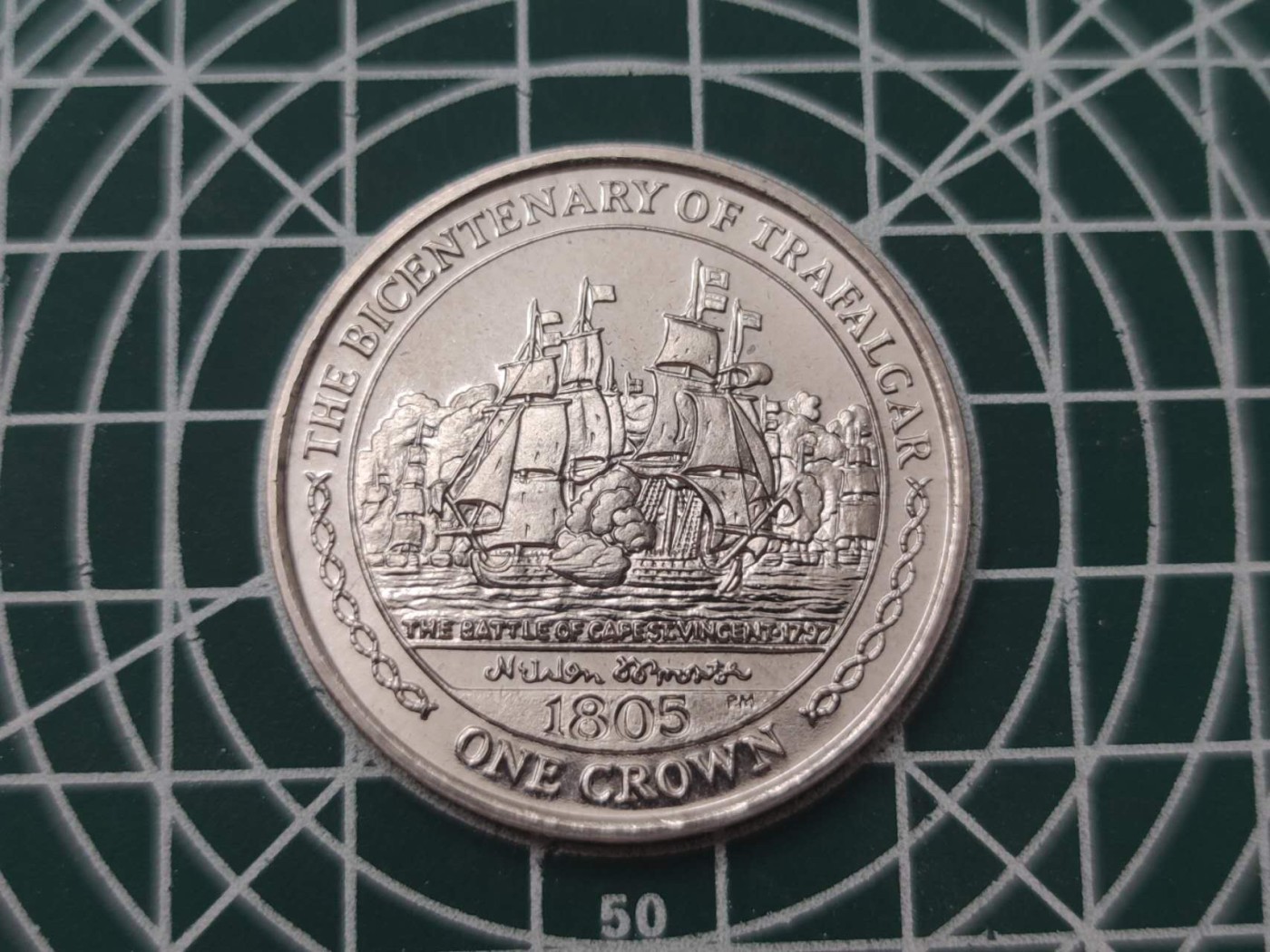燕姐换藏第54场 2005年马恩岛1805英国海战胜利一镑