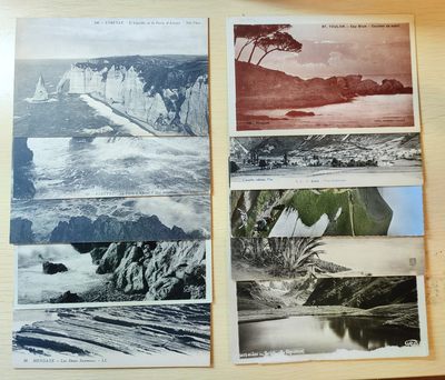 老掉牙明信片组合专场（10年代至00年代） - 山水（悬崖，大浪冲击，沙滩，山脉，湖岸）