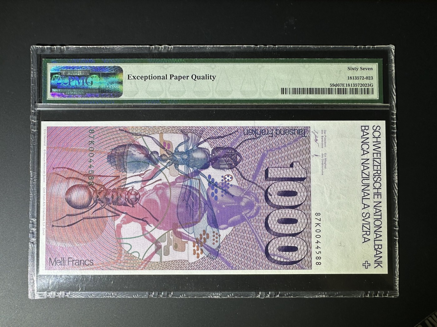 【Blue Auction】✨世界纸币精拍第360期【精】——Irish Free State  【88尾 亚军分】瑞士 1987年1000法郎 经典大蚂蚁 PMG67EPQ 高分 精美 