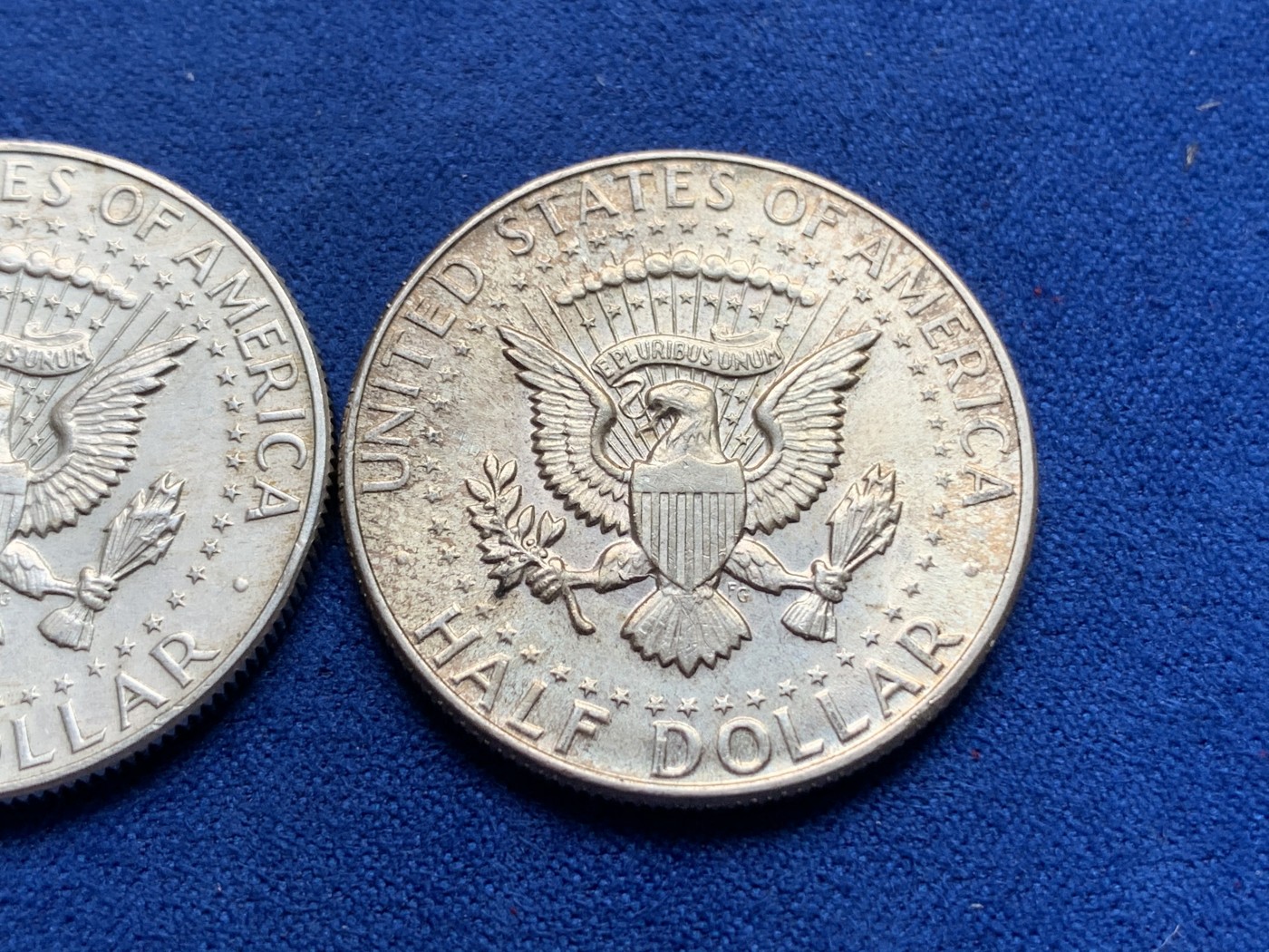 《竞宝斋》第190场-周日，周一 2场 (全场包邮) 两枚一组 美国 1964年 肯尼迪 半美元银币 900银 单枚重量12.5g