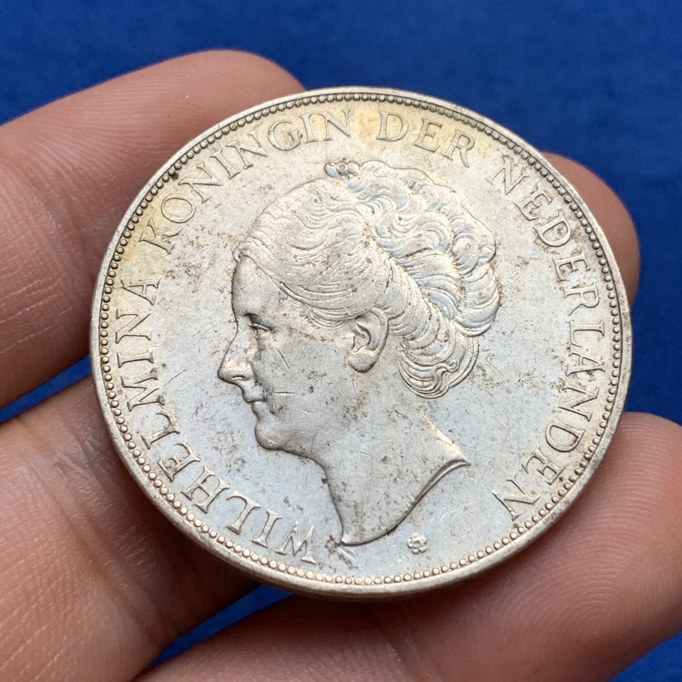 《竞宝斋》第190场-周日，周一 2场 (全场包邮) 荷兰1938年威廉明娜2.5盾大银币