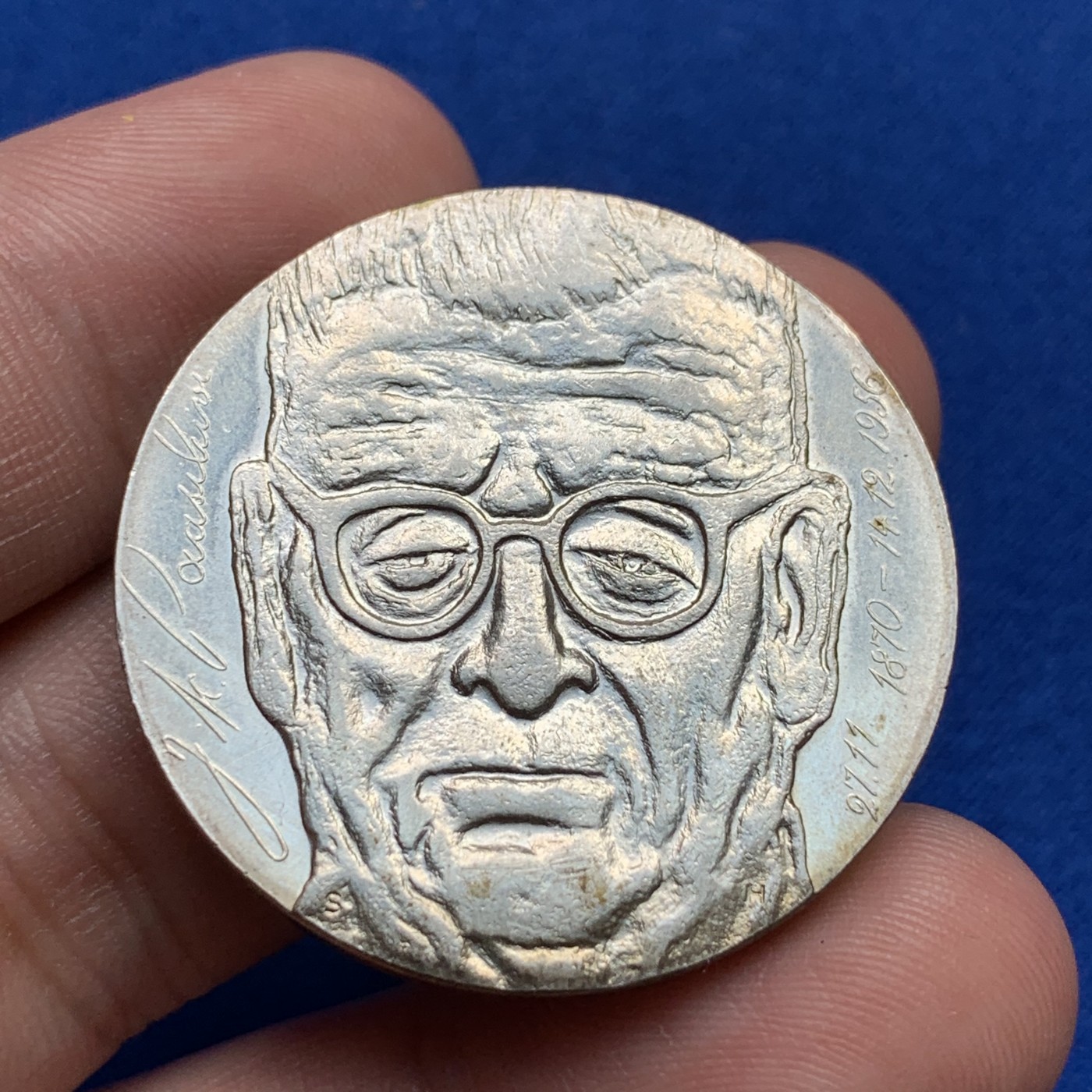 《竞宝斋》第190场-周日，周一 2场 (全场包邮) 芬兰1970年10马克银币 22.7克 帕西基维诞生百年纪念。