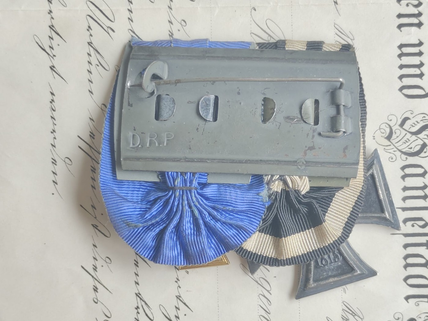 老威廉第四次麦稀奇拍卖 帝德二铁+15年服役二联排。背打DRP标（德意志帝国专利局标）