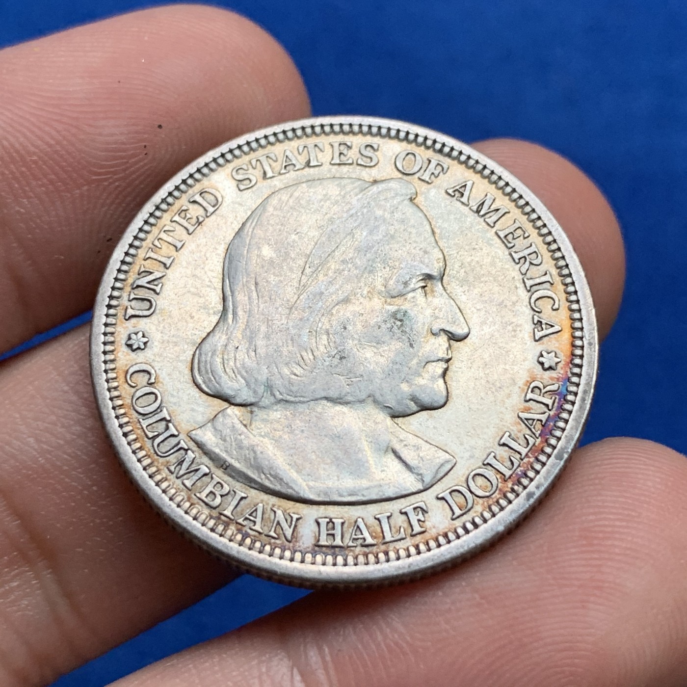 《竞宝斋》第190场-周日，周一 2场 (全场包邮) 美国1893年哥伦布博览会纪念半圆银币 第一枚纪念币 摩根巴伯名家设计图案清晰漂亮