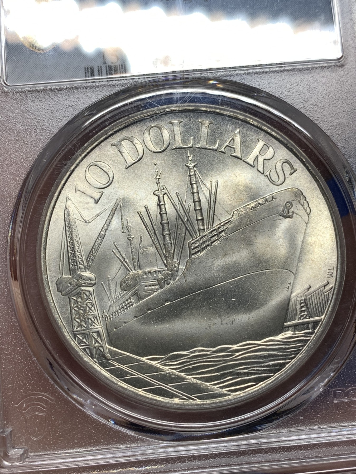 《竞宝斋》第190场-周日，周一 2场 (全场包邮) PCGS-MS66 新加坡 1976年10元 轮船大银币