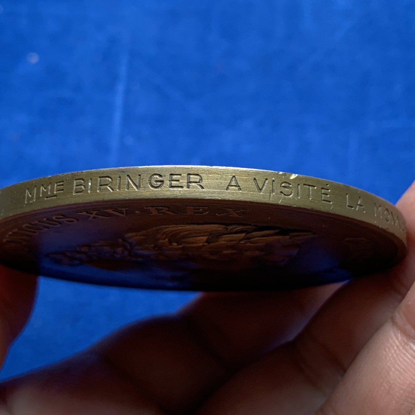 《竞宝斋》第190场-周日，周一 2场 (全场包邮) 法国 路易十五 1770 巴黎造币厂 建成纪念铜章 超大规格117克 64.8mm直径 本枚应该是早期复刻版 细节好 高浮雕