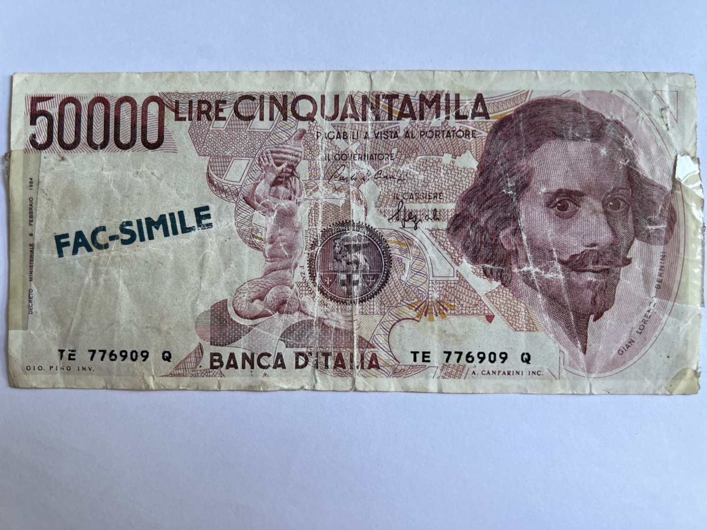 泡泡堂第380期 纸币、邮封专场 （无押金，捡漏，全场20包邮，偏远地区除外，接收代拍业务） 意大利50000里拉