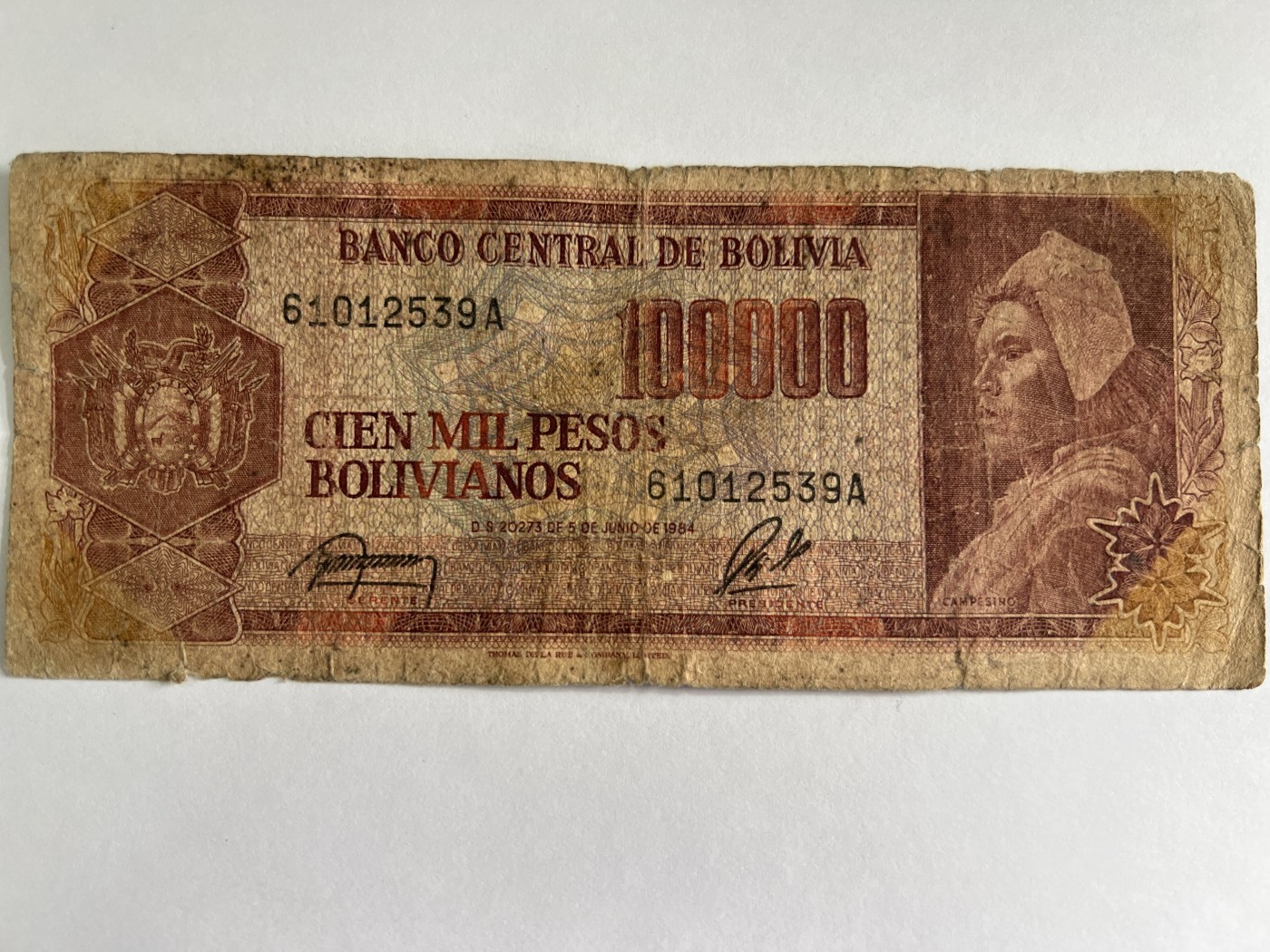 泡泡堂第380期 纸币、邮封专场 （无押金，捡漏，全场20包邮，偏远地区除外，接收代拍业务） 玻利维亚10万比索