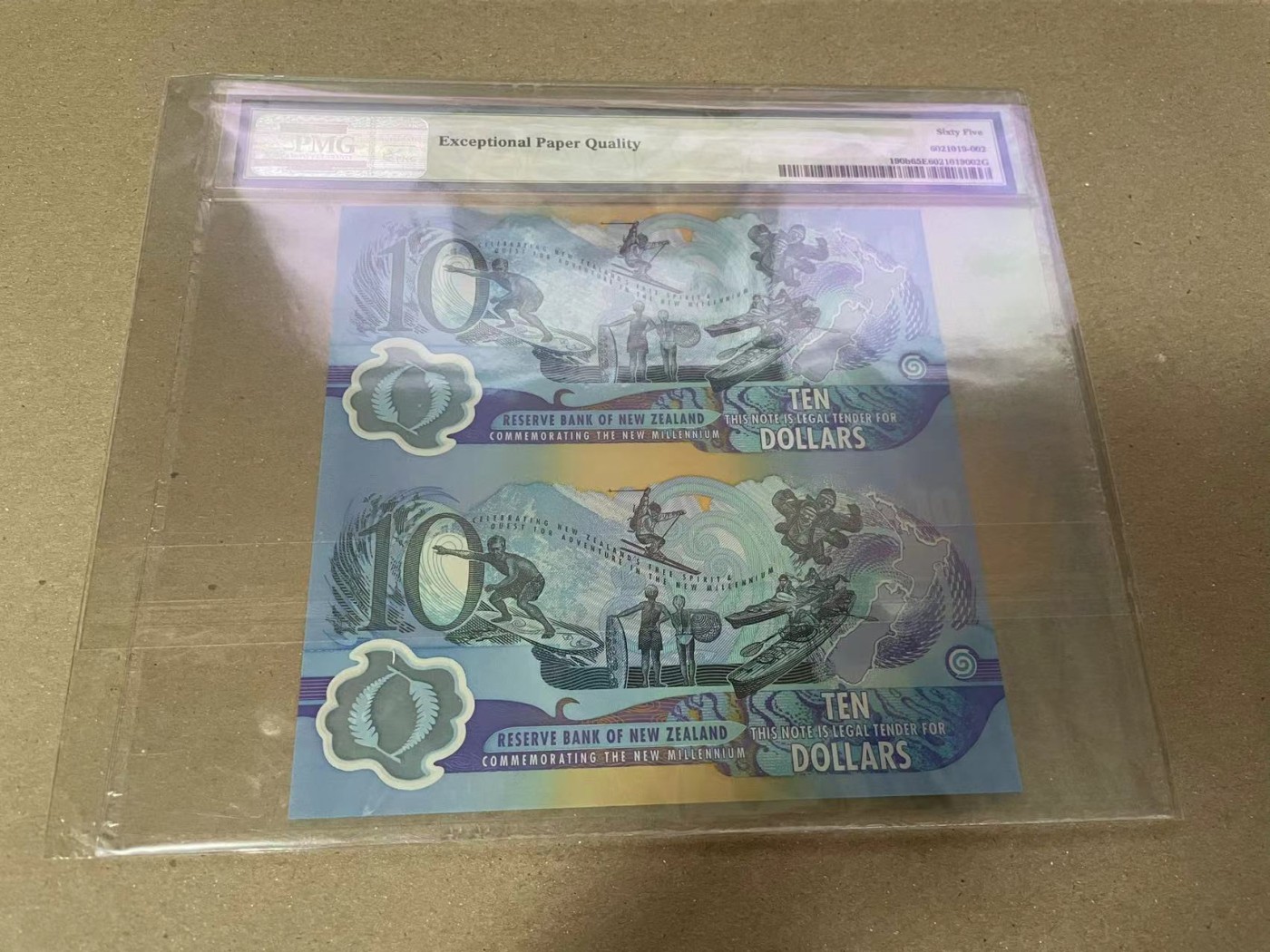 【Blue Auction】✨世界纸币精拍第360期【精】——Irish Free State 【两联体 无47】新西兰 2000年10元 PMG65EPQ 纪念钞