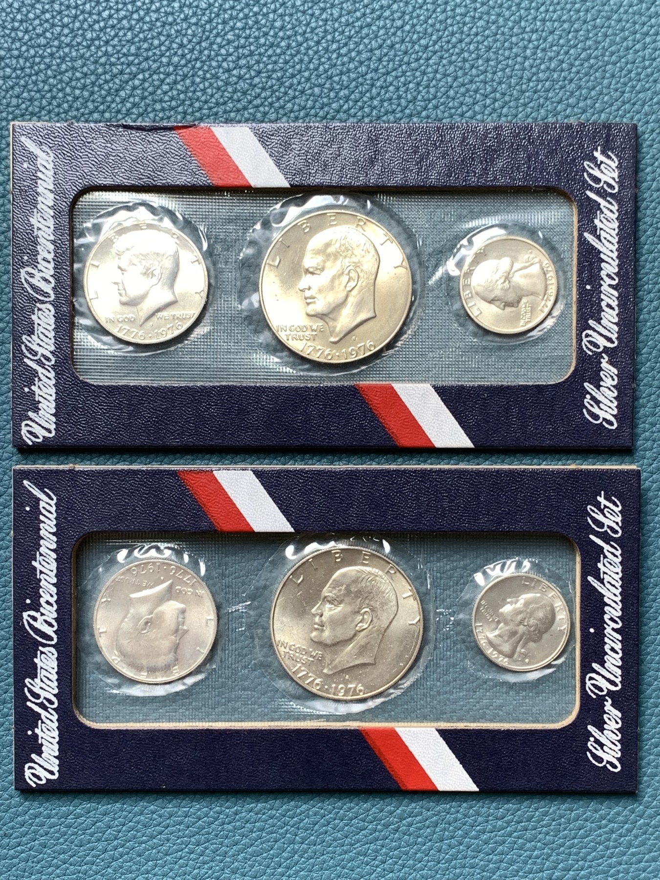 《竞宝斋》第190场-周日，周一 2场 (全场包邮) 美国1976年独立200周年纪念银币三枚套两本