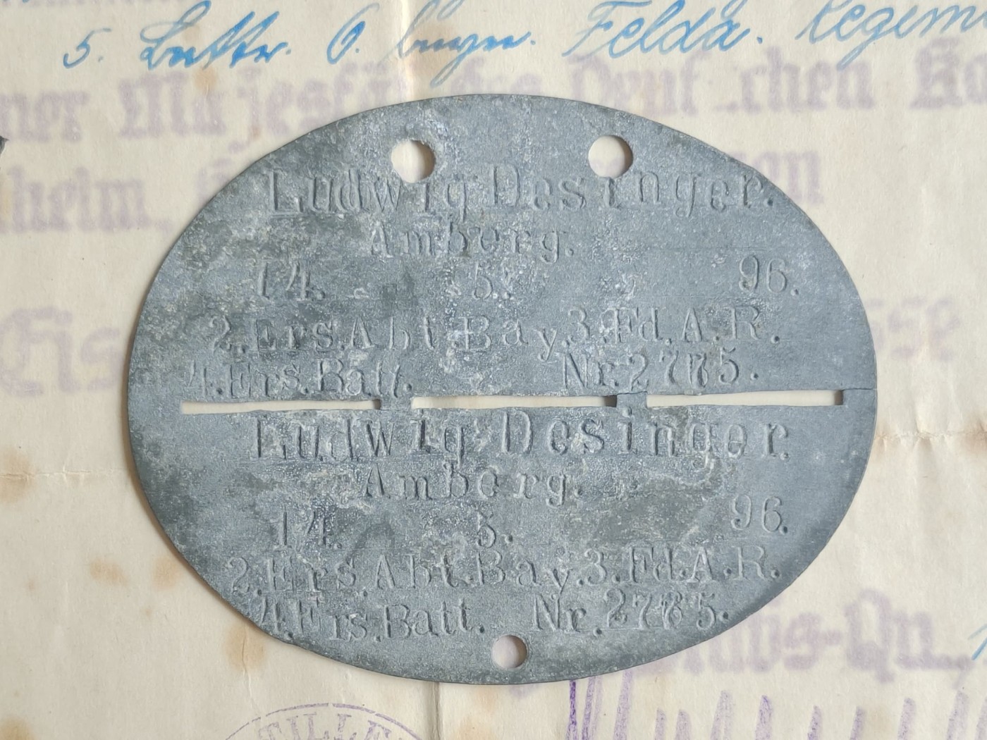 老威廉第四次麦稀奇拍卖 帝德小套，得主是路德维希·德辛格·安伯格，隶属于德国陆军巴伐利亚第3野战炮团第2补充营第4补充连。带二铁、黑伤、狗牌、二铁证书和15张照片