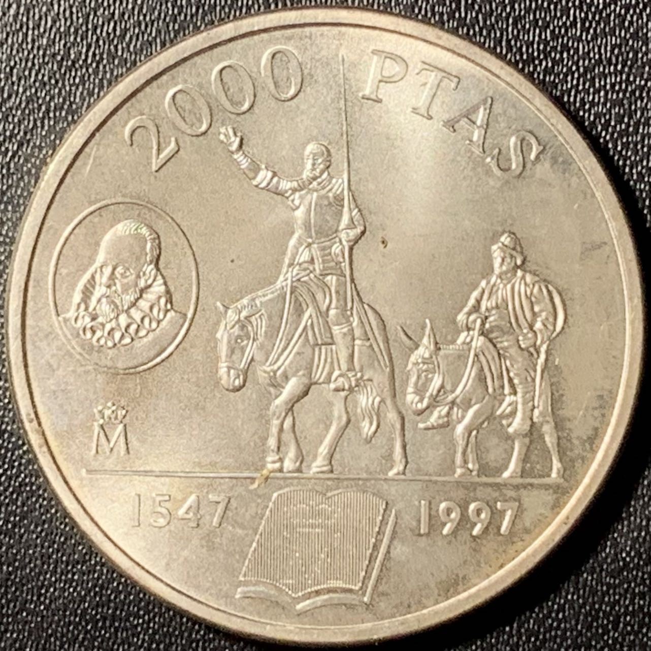紫瑗钱币——第317期拍卖 西班牙 1997年 堂·吉诃德250周年 2000比塞塔 18克 0.925银 UNC 