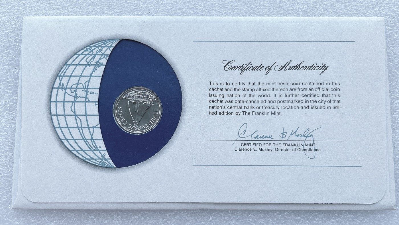 全场一元起拍 富兰克林世界钱币系列-邮币封 第16期 巴哈马1979年25分硬币邮票首日封