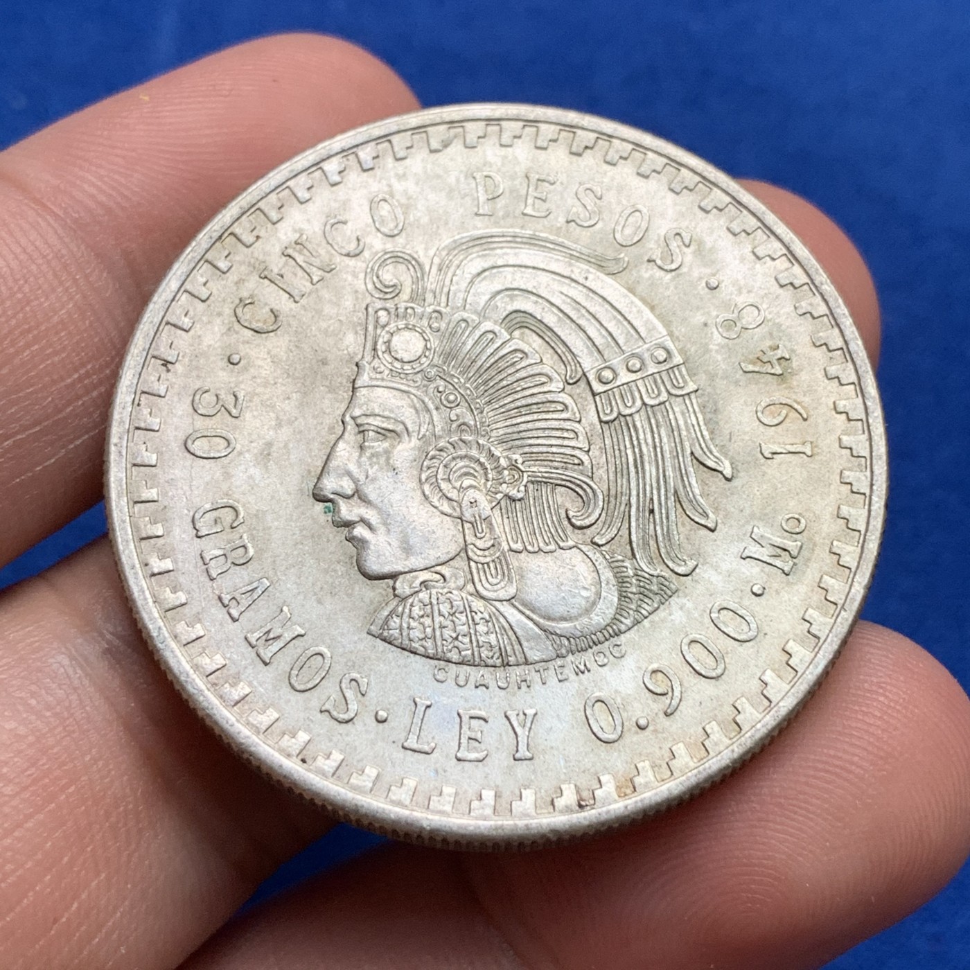 《竞宝斋》第190场-周日，周一 2场 (全场包邮) 墨西哥印第安人1948年5比索大银币