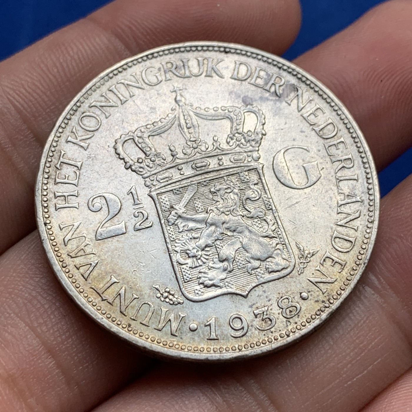 《竞宝斋》第190场-周日，周一 2场 (全场包邮) 荷兰1938年威廉明娜2.5盾大银币