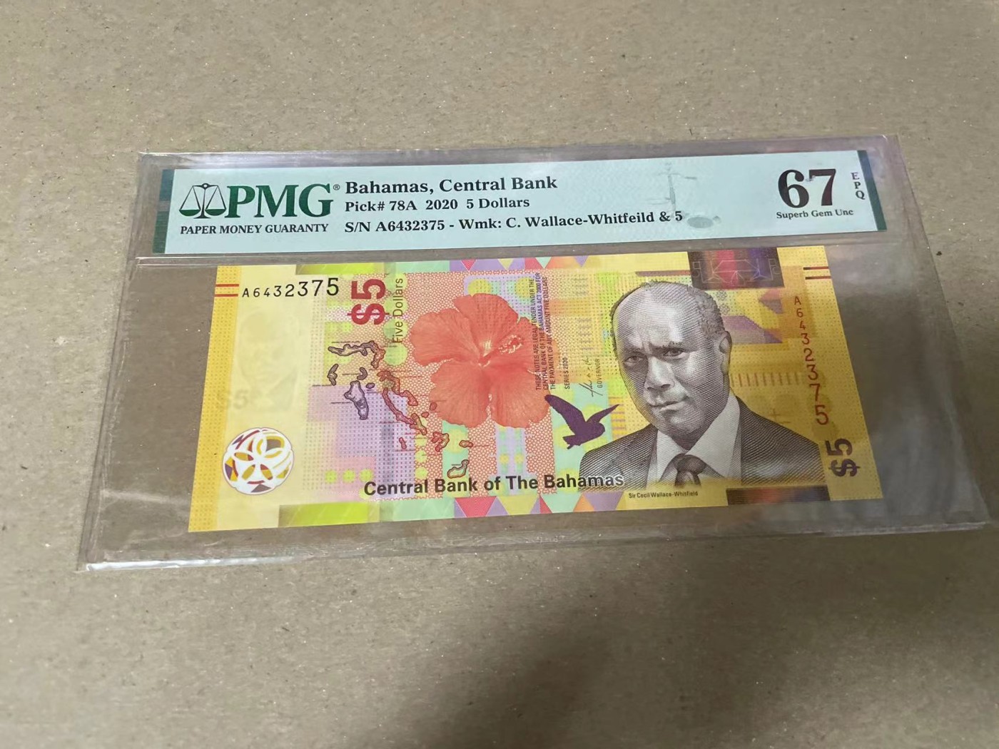 【Blue Auction】✨世界纸币精拍第360期【精】——Irish Free State 巴哈马 2020年5元 PMG67EPQ 