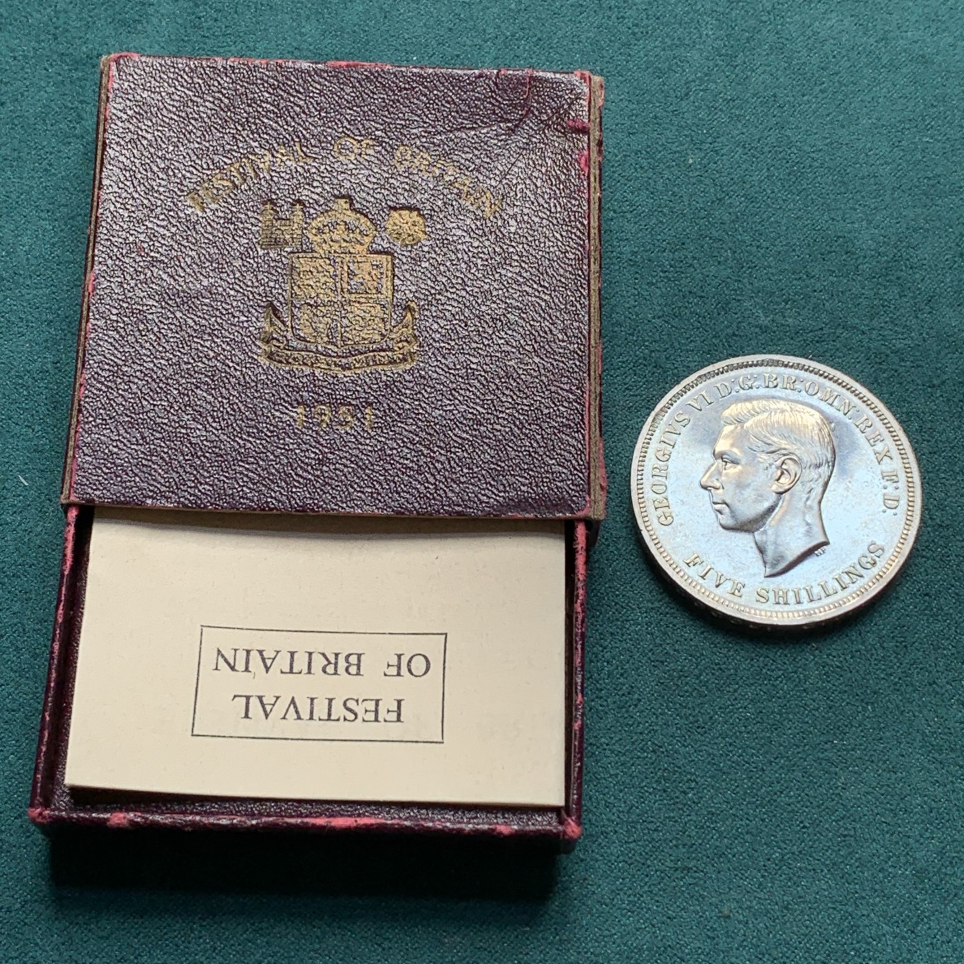 《竞宝斋》第190场-周日，周一 2场 (全场包邮) 英国1951年乔治六世 最后的马剑克朗型纪念币 盒证全