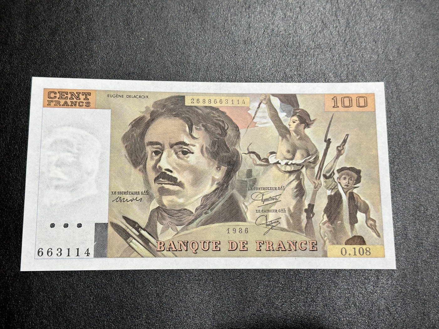 《外钞收藏家》第二百九十二期（连拍第三场） 1986年法国100法郎 全新UNC