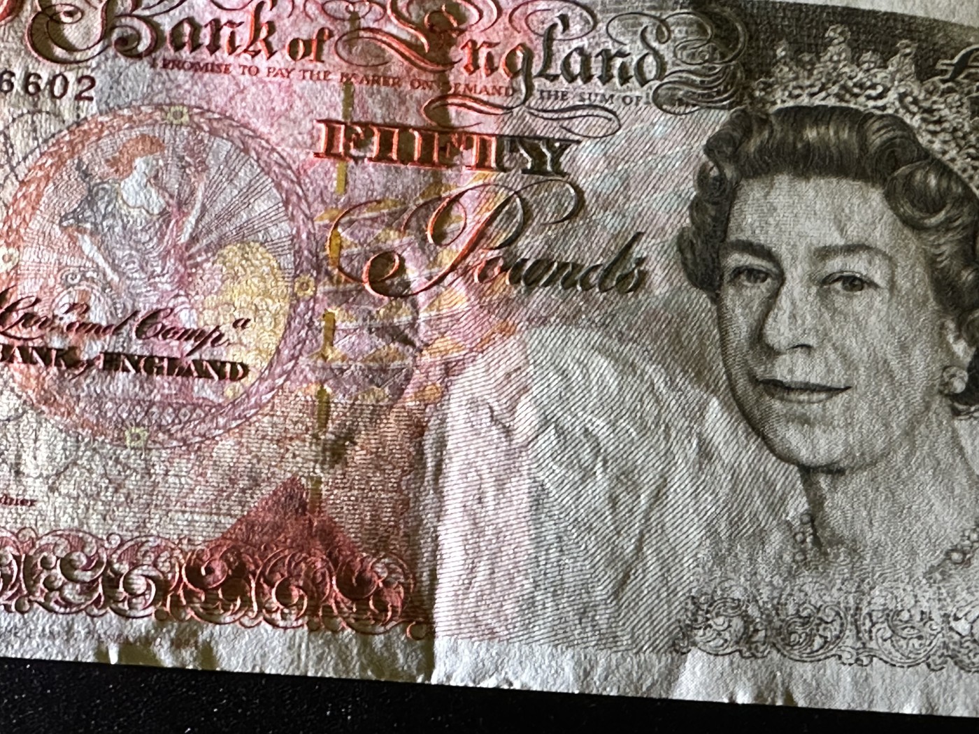 《外钞收藏家》第二百九十二期（连拍第三场） 英国E序列50镑 AU品相 无47