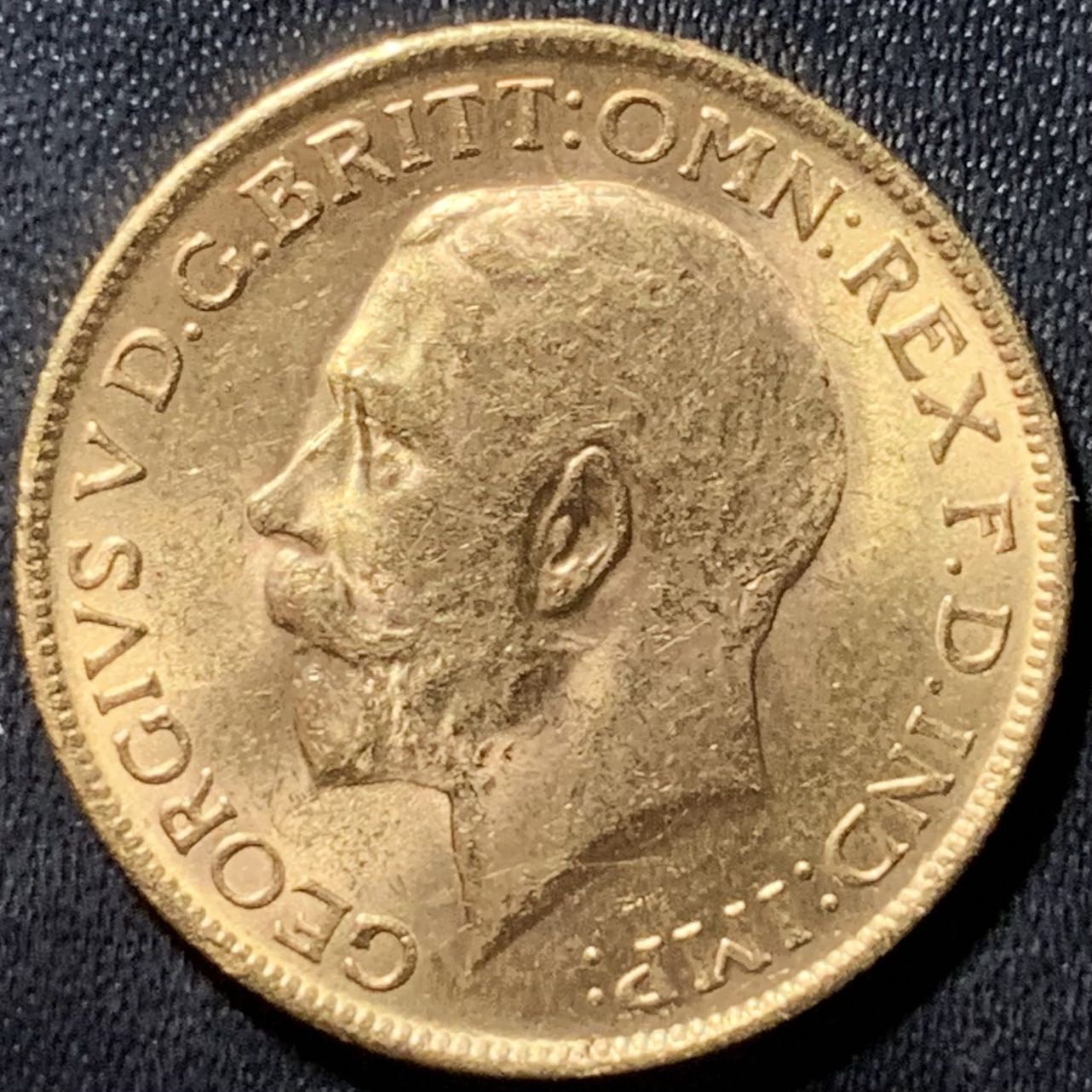 紫瑗钱币——第296期拍卖 南非 1927年 乔治五世 马剑 1索维林(磅) 8克 0.917金 UNC