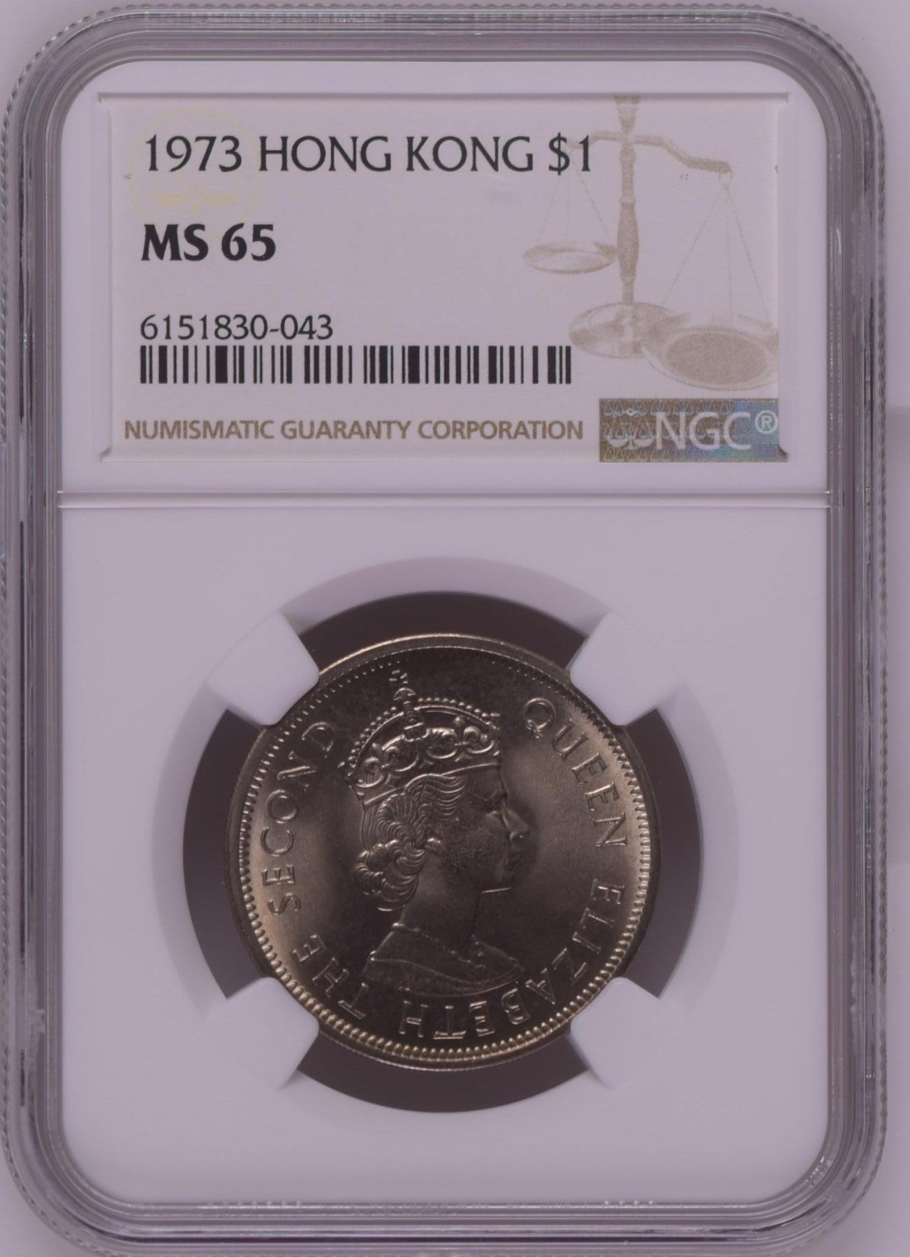 收藏联盟Quantum Auction 第282期拍卖 “多水之乡”-法属圭亚那 香港1973年1大圆 NGC MS65