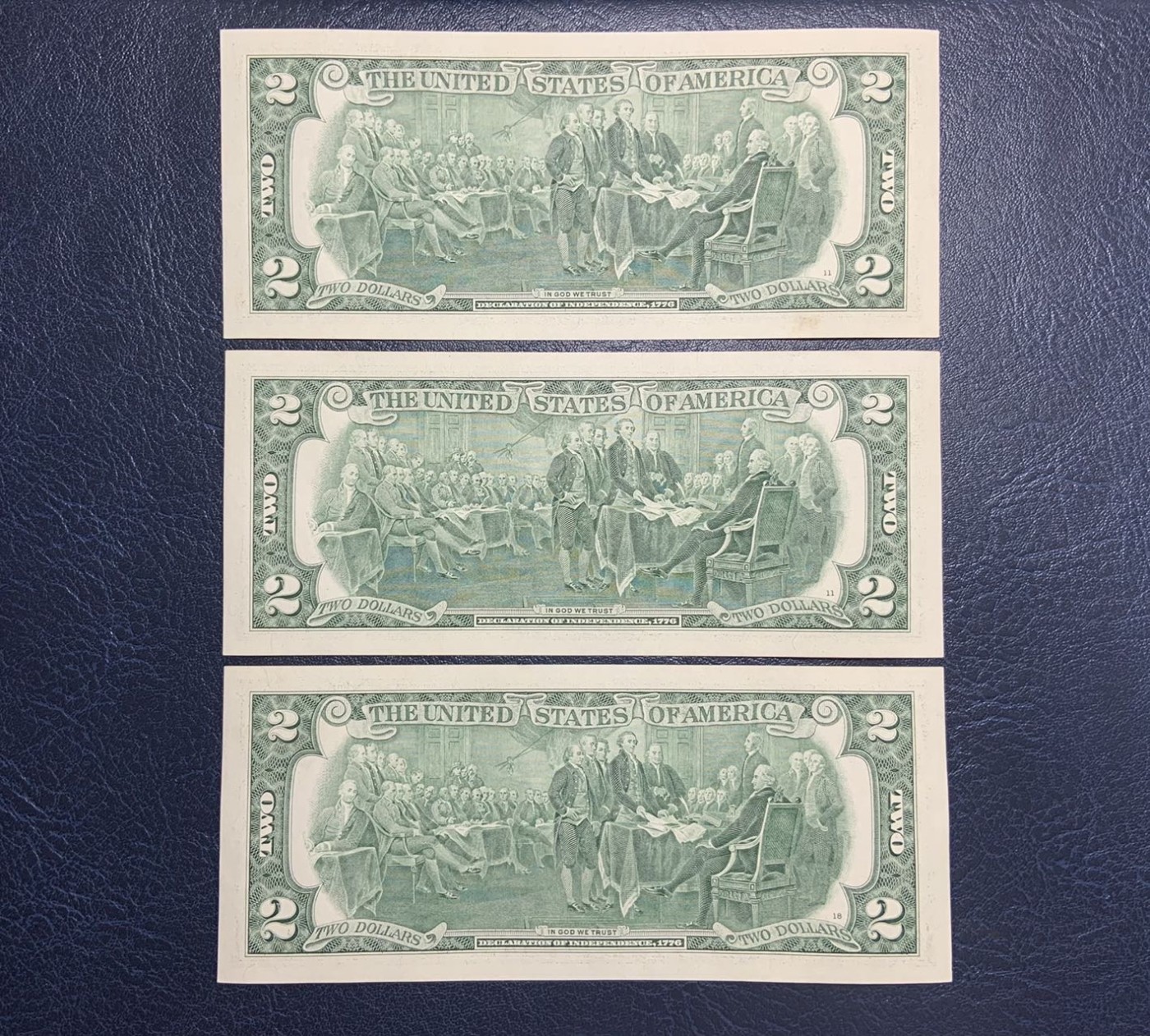 收藏联盟Quantum Auction 第282期拍卖 “多水之乡”-法属圭亚那 美国联邦储备券2009年2元3张 品相UNC 尾号529有瑕疵