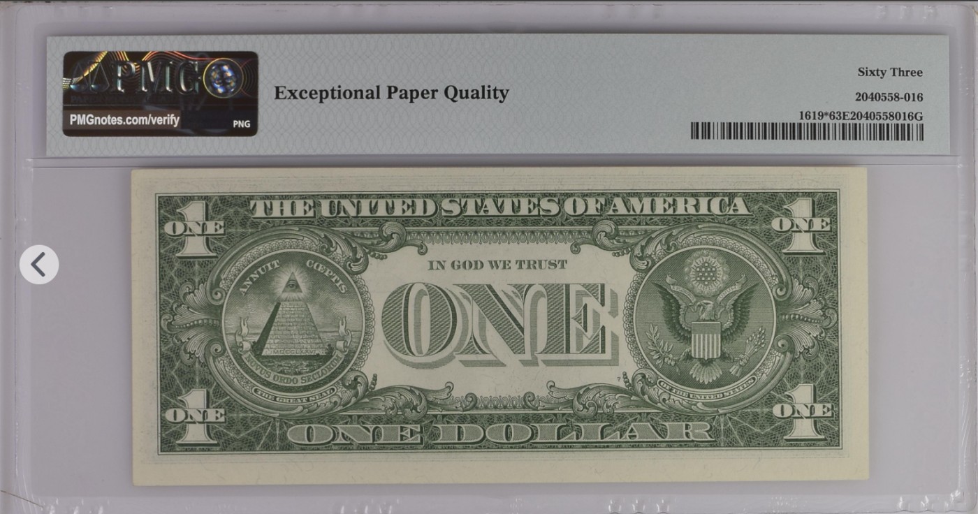 PMG、ACG美元评级专场，无佣金！！！ 1美元蓝库印银圆券Silver Certificate, $1 1957 Small Size